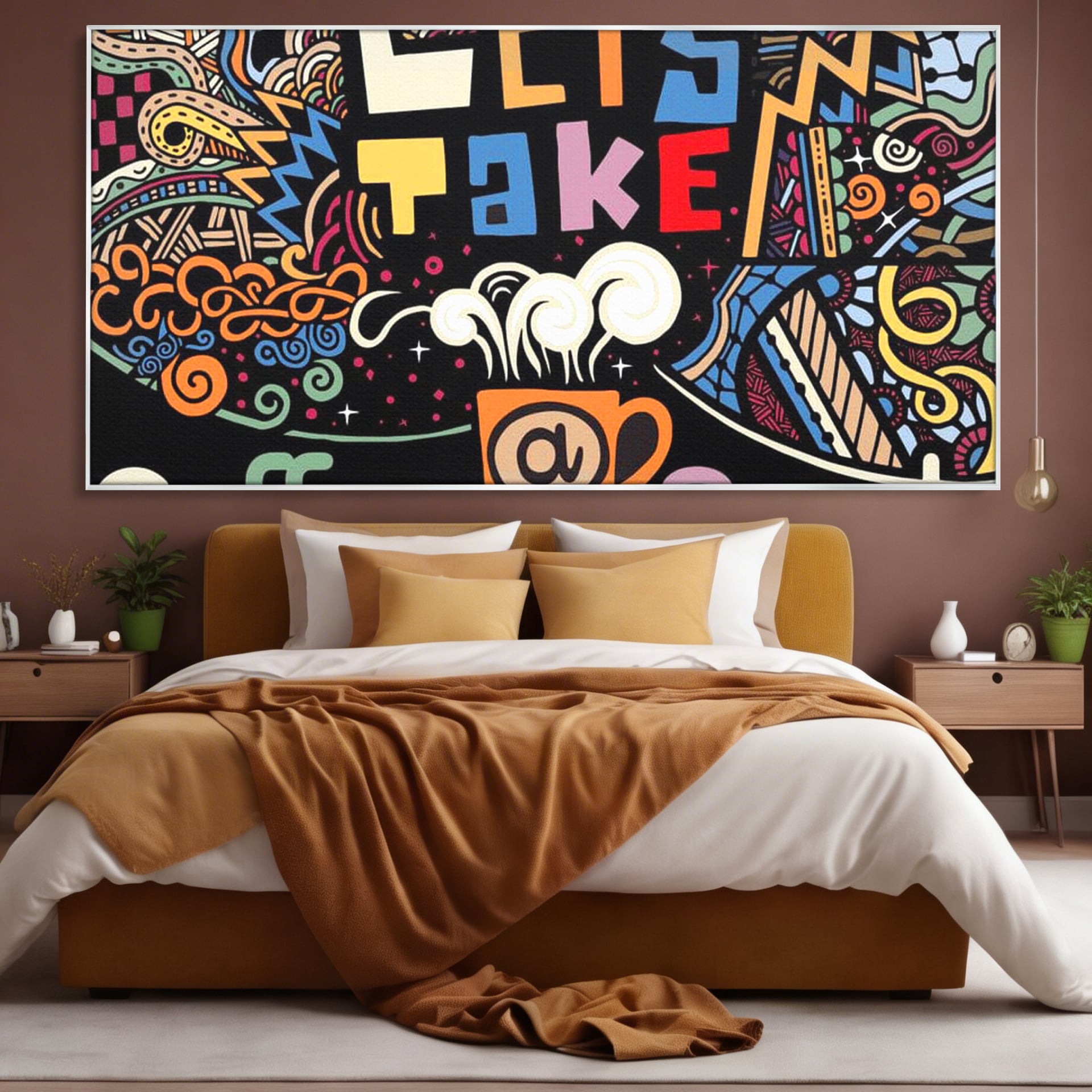 Tablou Canvas Premium LuxCanva® F1010, Pauza de Cafea ,  Energie, Aroma, Mireasma, Cafenea, Pauza, Socializare, Living, Birou, Culori vibrante