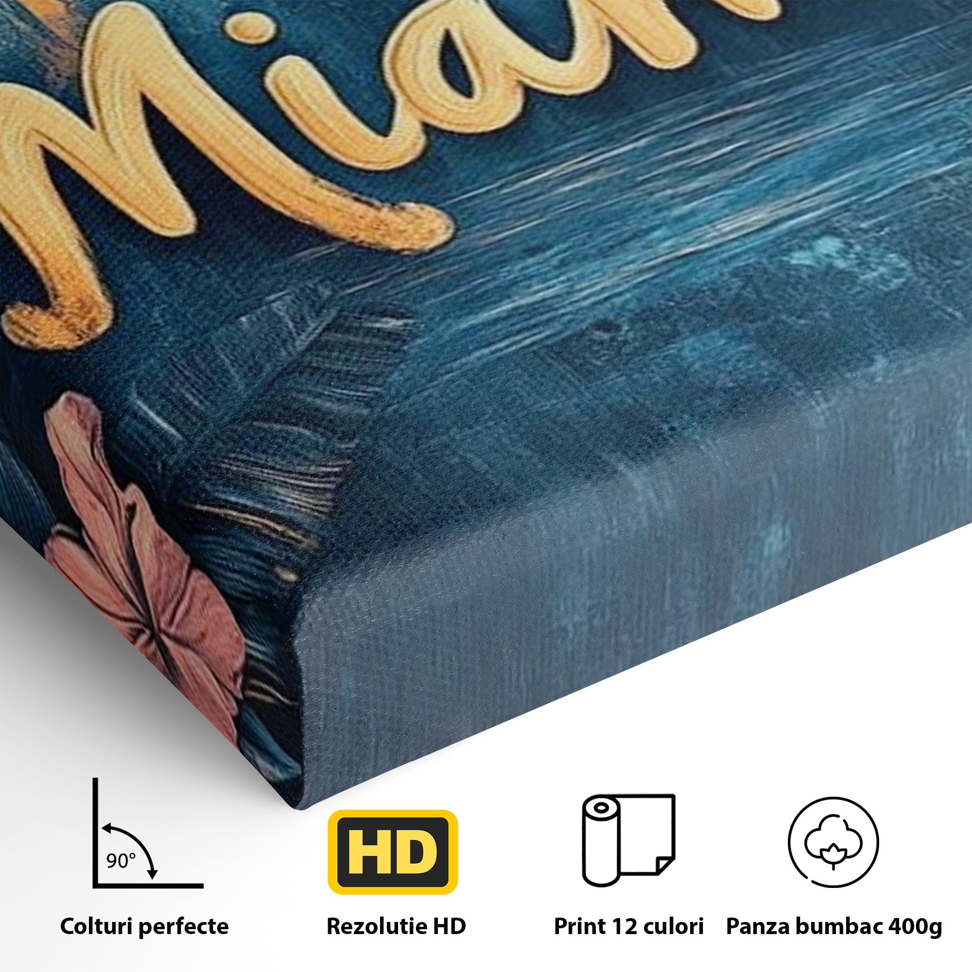 Tablou Canvas Premium LuxCanva® F1012, Miami, Orasul Soarelui , Tropical, Exotic, Apus, Vacanta, Florida, Distractie, Living, Birou, Culori vibrante