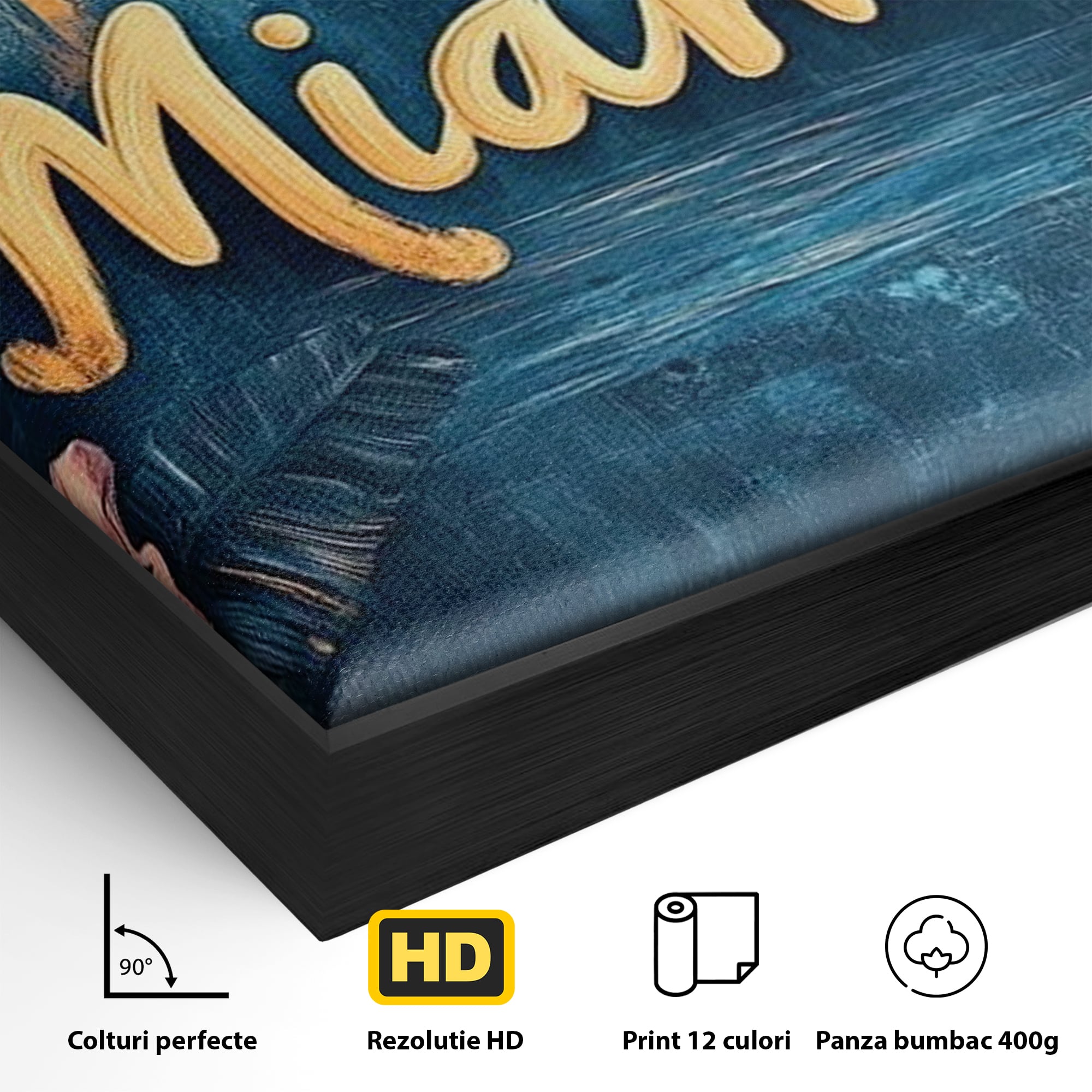 Tablou Canvas Premium LuxCanva® F1012, Miami, Orasul Soarelui , Tropical, Exotic, Apus, Vacanta, Florida, Distractie, Living, Birou, Culori vibrante