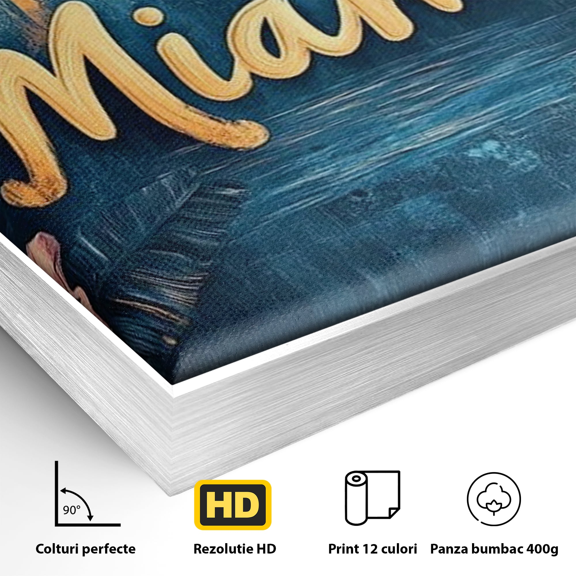 Tablou Canvas Premium LuxCanva® F1012, Miami, Orasul Soarelui , Tropical, Exotic, Apus, Vacanta, Florida, Distractie, Living, Birou, Culori vibrante