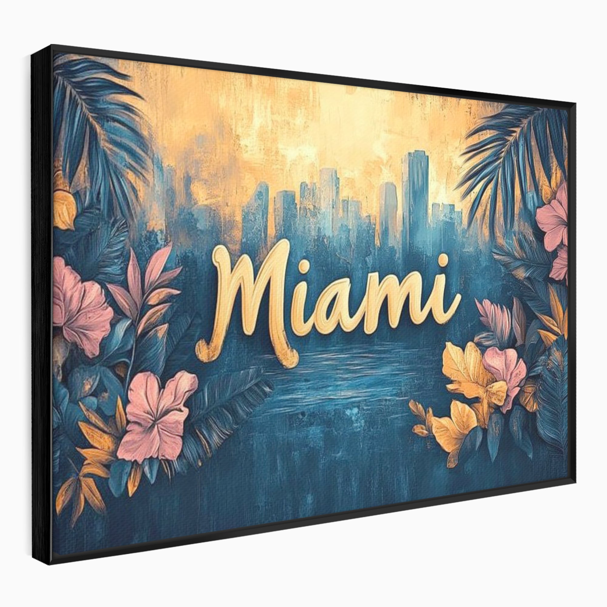 Tablou Canvas Premium LuxCanva® F1012, Miami, Orasul Soarelui , Tropical, Exotic, Apus, Vacanta, Florida, Distractie, Living, Birou, Culori vibrante