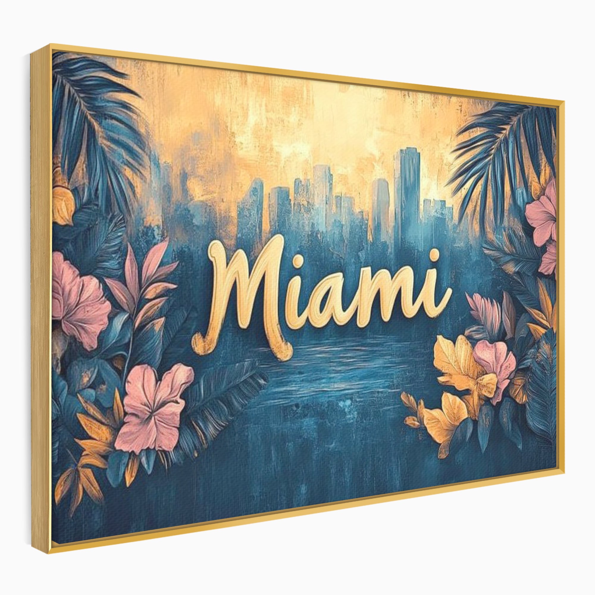 Tablou Canvas Premium LuxCanva® F1012, Miami, Orasul Soarelui , Tropical, Exotic, Apus, Vacanta, Florida, Distractie, Living, Birou, Culori vibrante