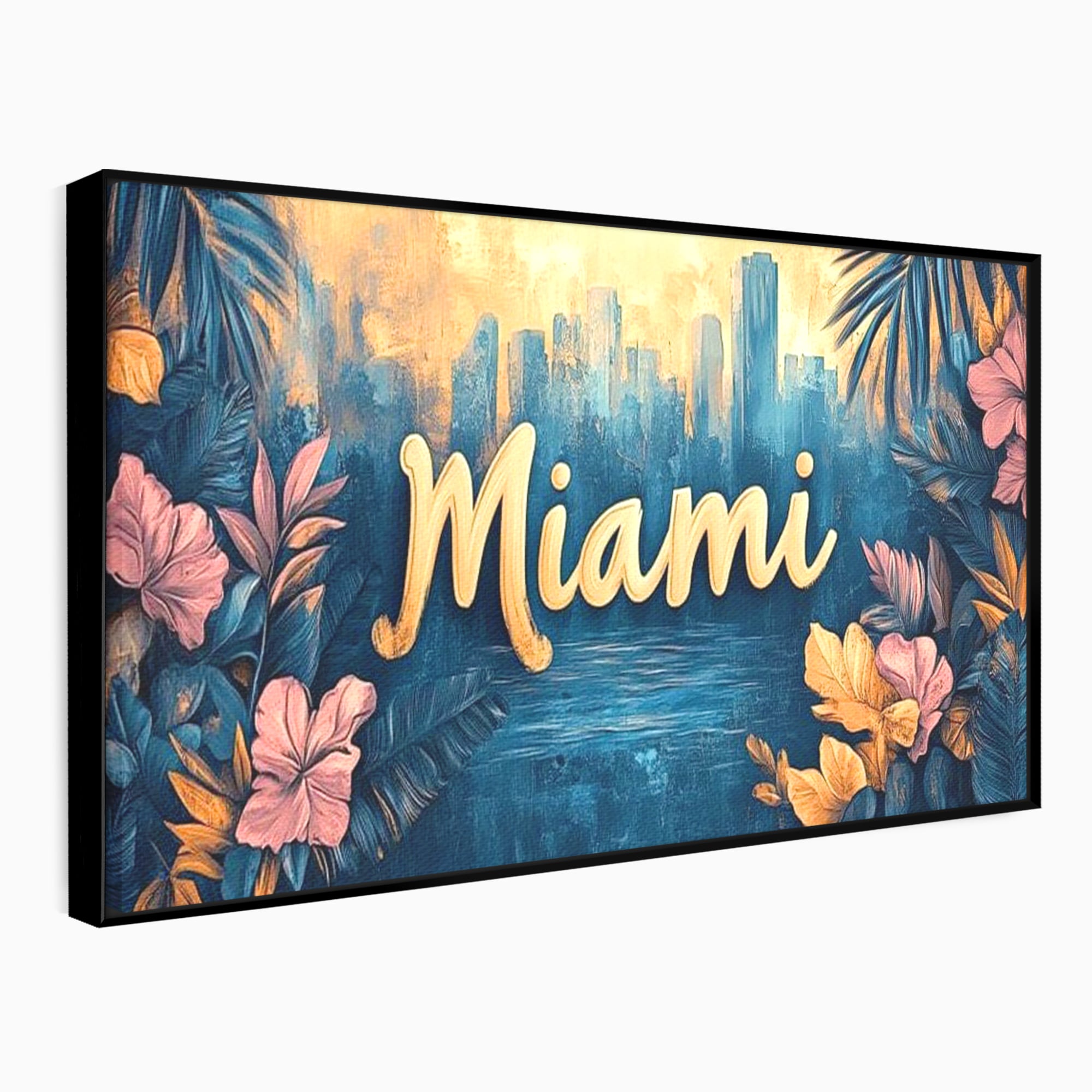 Tablou Canvas Premium LuxCanva® F1012, Miami, Orasul Soarelui , Tropical, Exotic, Apus, Vacanta, Florida, Distractie, Living, Birou, Culori vibrante