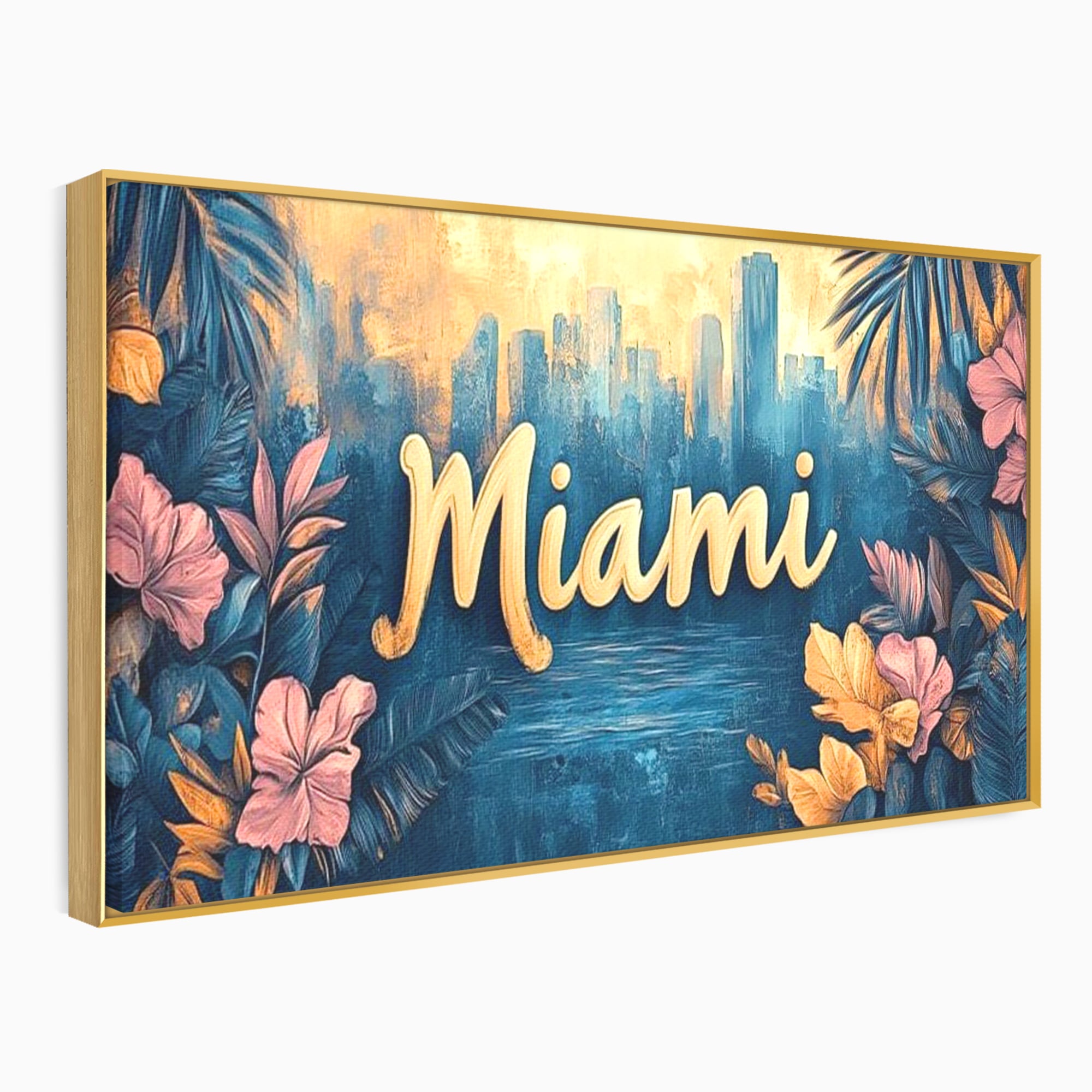 Tablou Canvas Premium LuxCanva® F1012, Miami, Orasul Soarelui , Tropical, Exotic, Apus, Vacanta, Florida, Distractie, Living, Birou, Culori vibrante