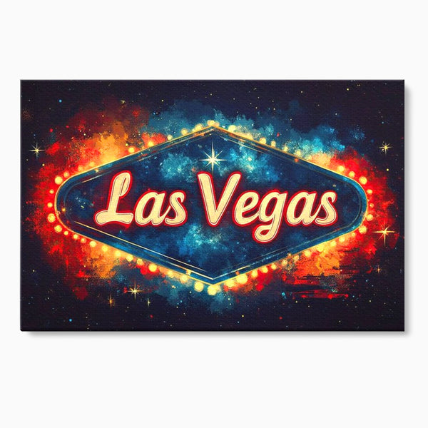Tablou Canvas Premium LuxCanva® F1014, Viva Las Vegas , Exuberanta, Lux, Cazino, Spectacol, Adrenalina, Living, Birou, Culori vibrante