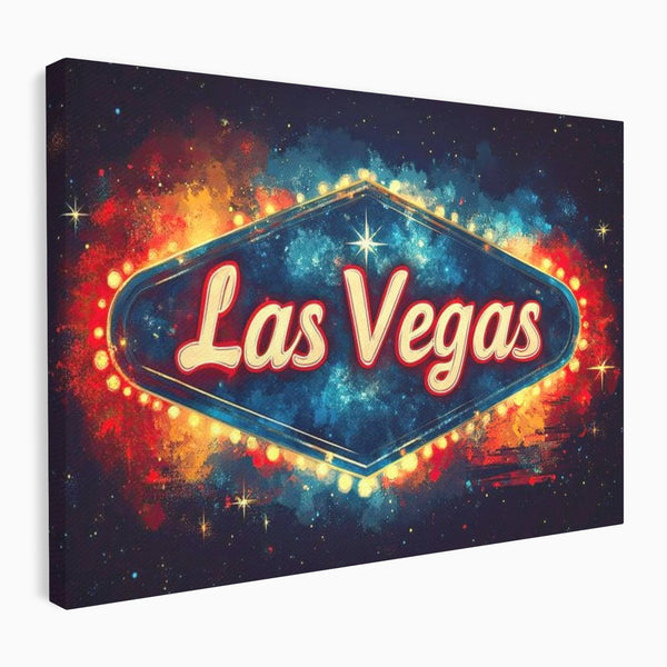 Tablou Canvas Premium LuxCanva® F1014, Viva Las Vegas , Exuberanta, Lux, Cazino, Spectacol, Adrenalina, Living, Birou, Culori vibrante