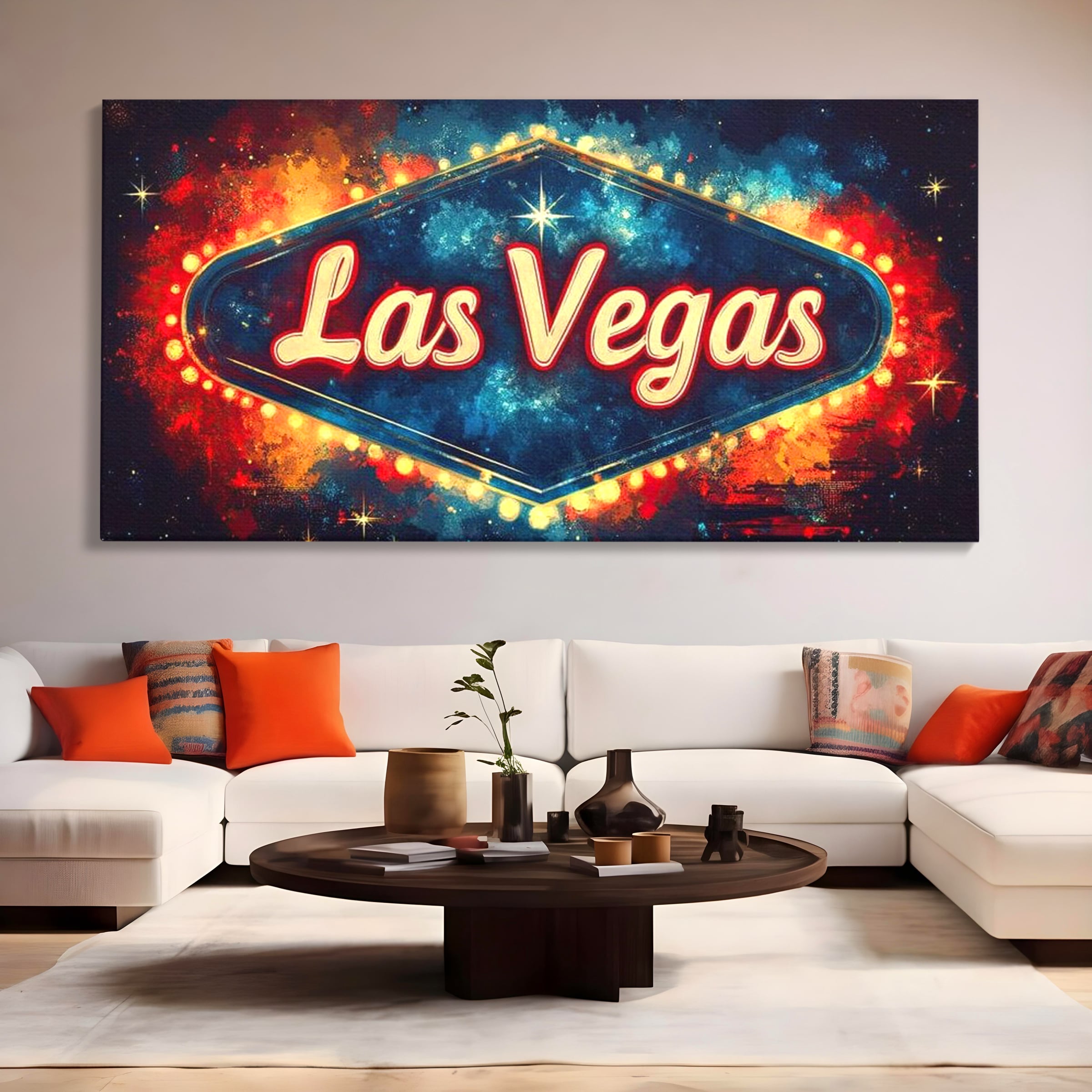 Tablou Canvas Premium LuxCanva® F1014, Viva Las Vegas , Exuberanta, Lux, Cazino, Spectacol, Adrenalina, Living, Birou, Culori vibrante