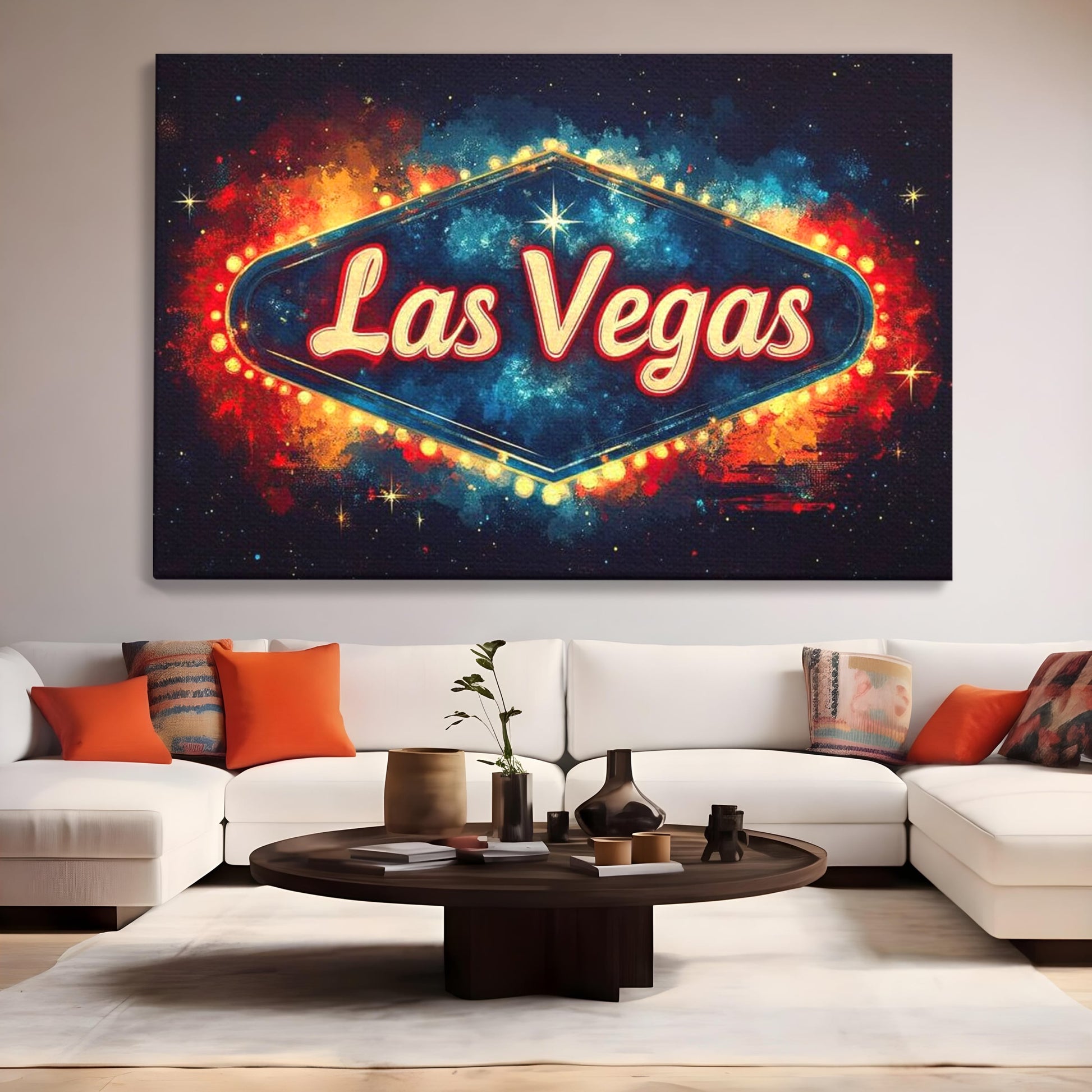 Tablou Canvas Premium LuxCanva® F1014, Viva Las Vegas , Exuberanta, Lux, Cazino, Spectacol, Adrenalina, Living, Birou, Culori vibrante