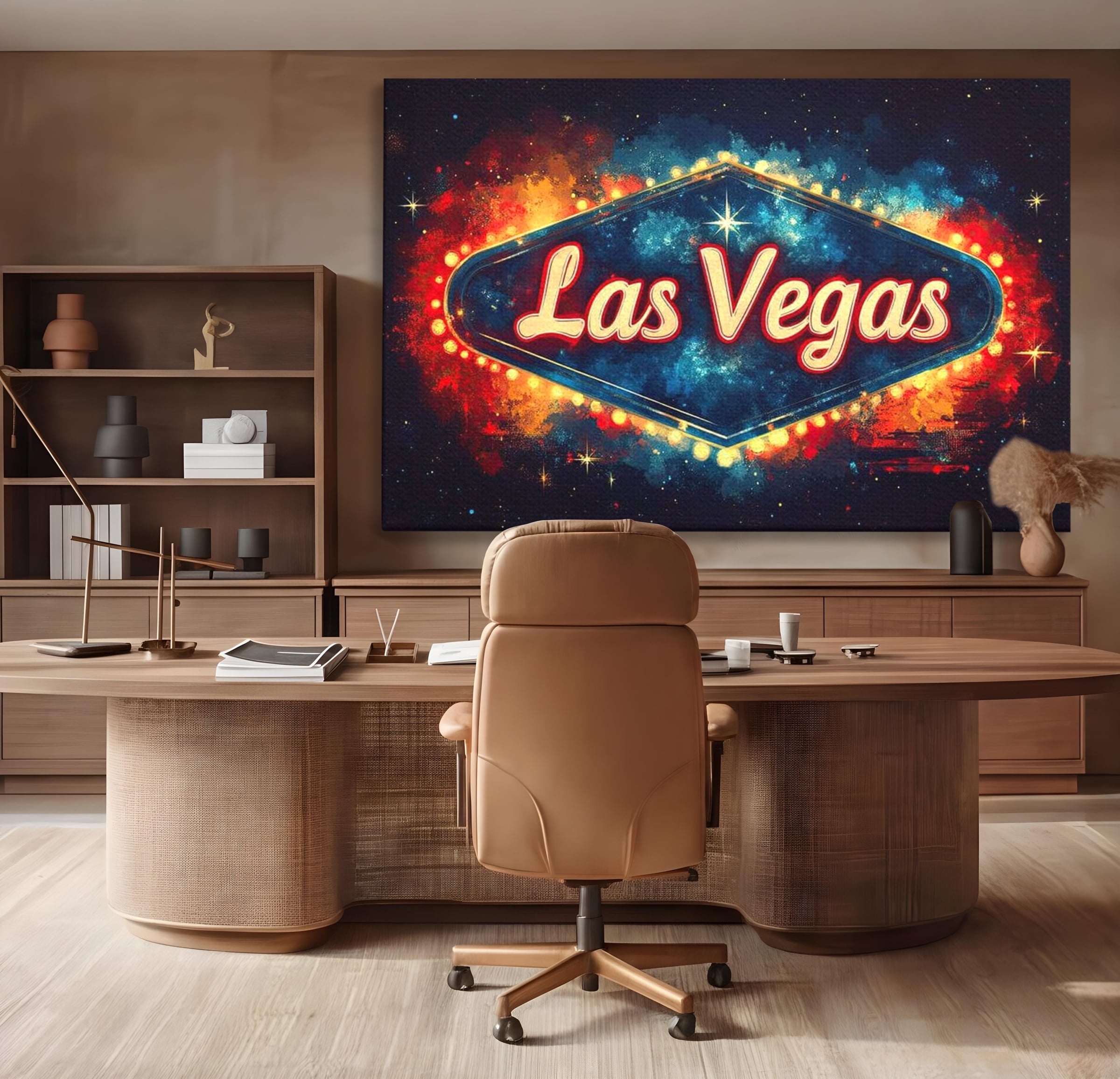 Tablou Canvas Premium LuxCanva® F1014, Viva Las Vegas , Exuberanta, Lux, Cazino, Spectacol, Adrenalina, Living, Birou, Culori vibrante