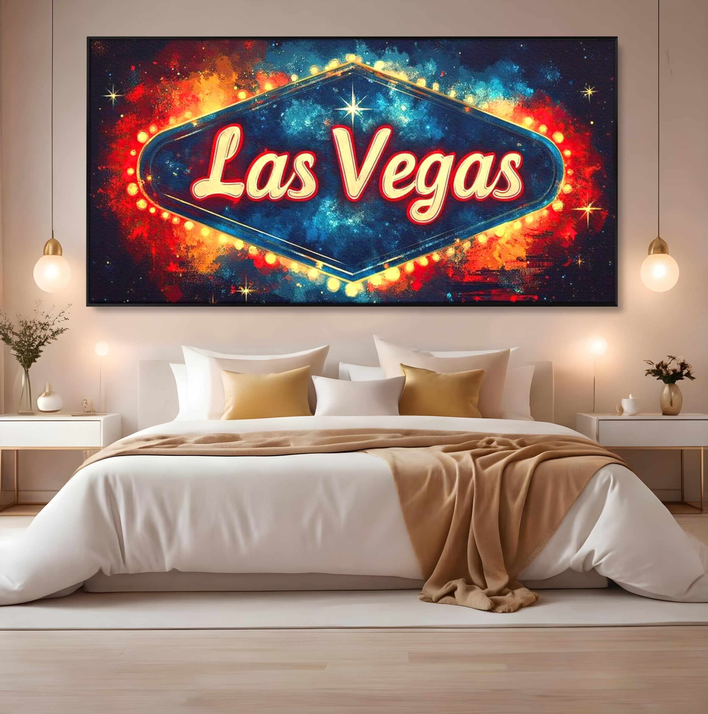Tablou Canvas Premium LuxCanva® F1014, Viva Las Vegas , Exuberanta, Lux, Cazino, Spectacol, Adrenalina, Living, Birou, Culori vibrante