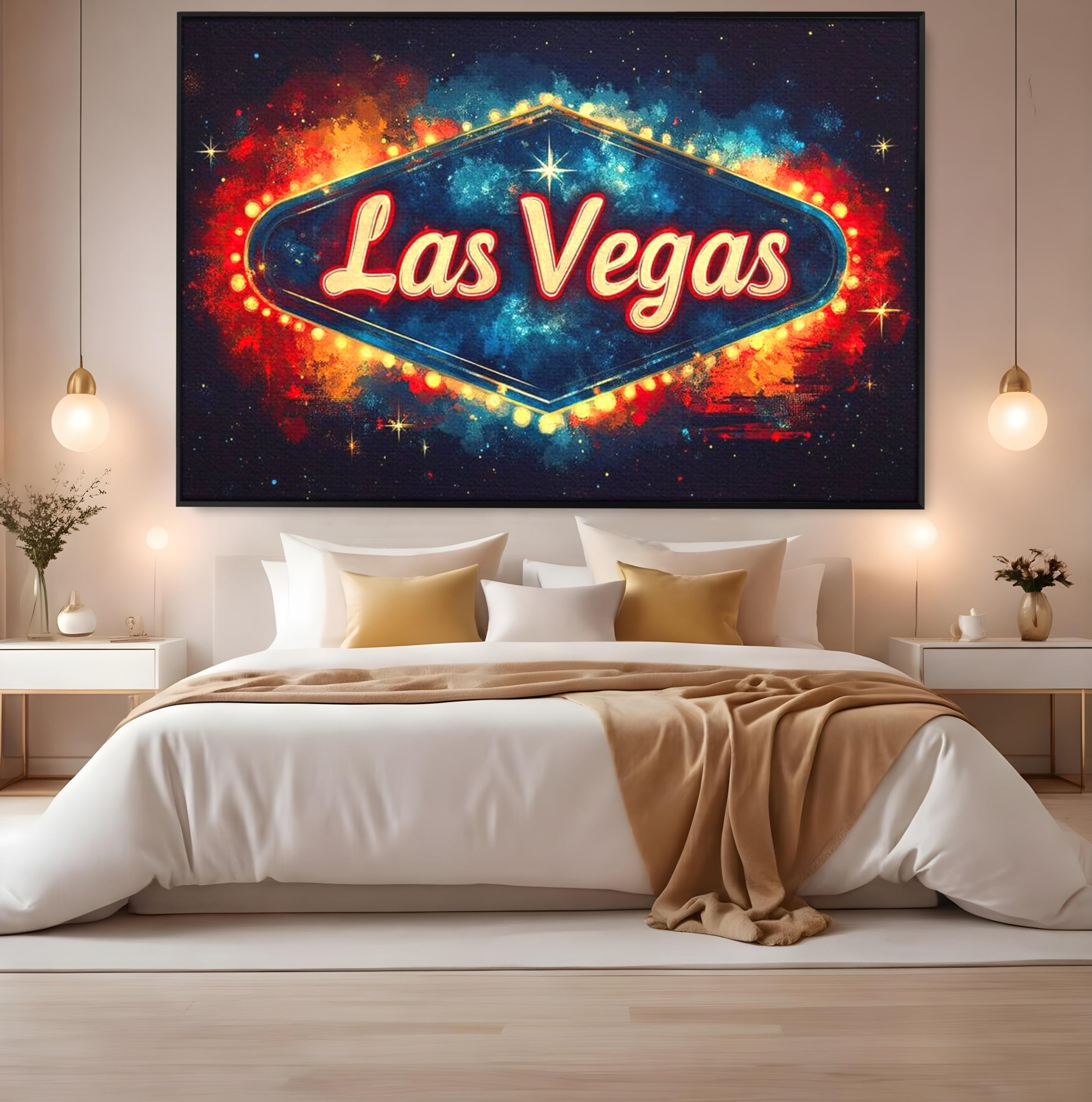 Tablou Canvas Premium LuxCanva® F1014, Viva Las Vegas , Exuberanta, Lux, Cazino, Spectacol, Adrenalina, Living, Birou, Culori vibrante