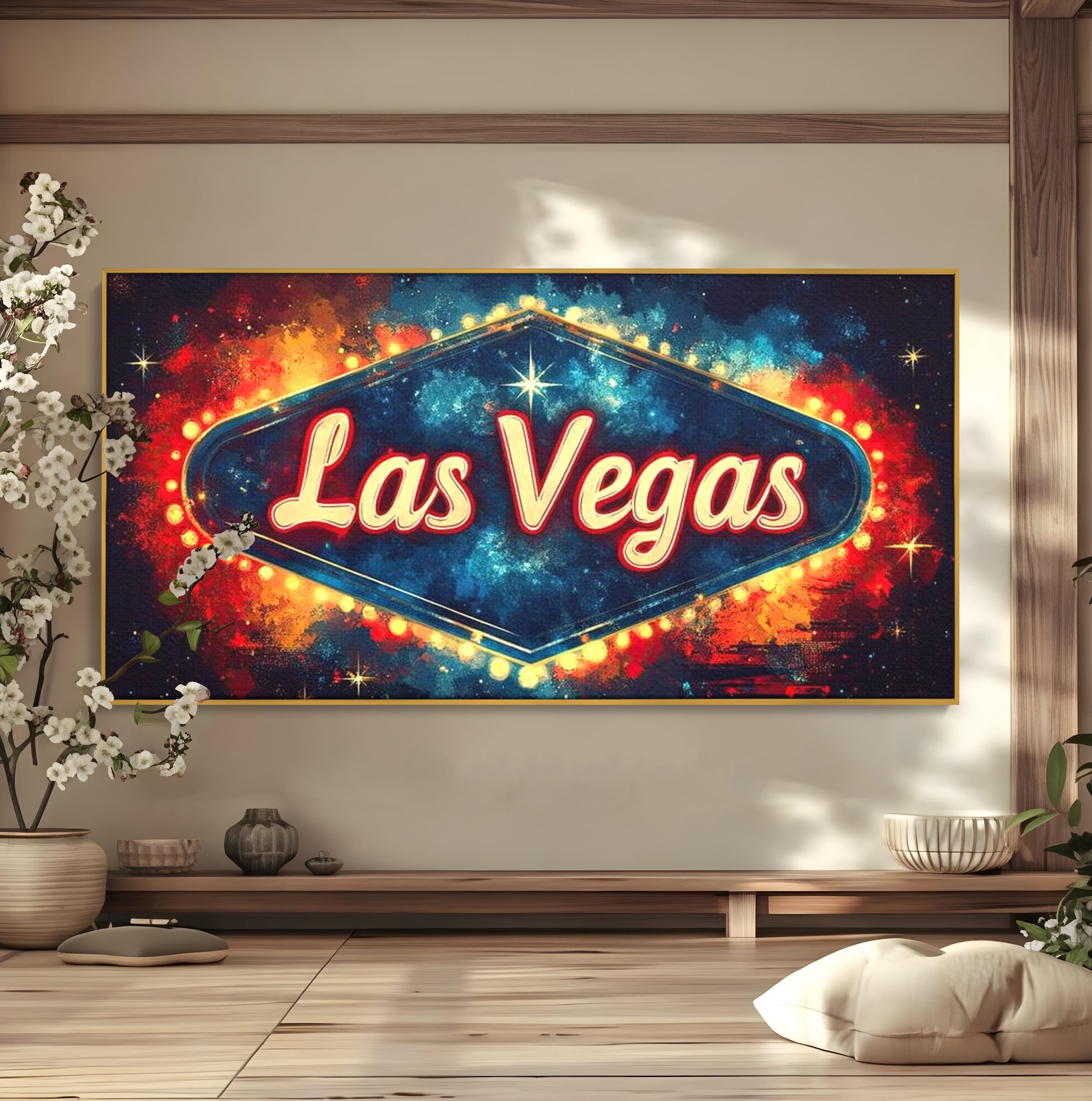 Tablou Canvas Premium LuxCanva® F1014, Viva Las Vegas , Exuberanta, Lux, Cazino, Spectacol, Adrenalina, Living, Birou, Culori vibrante