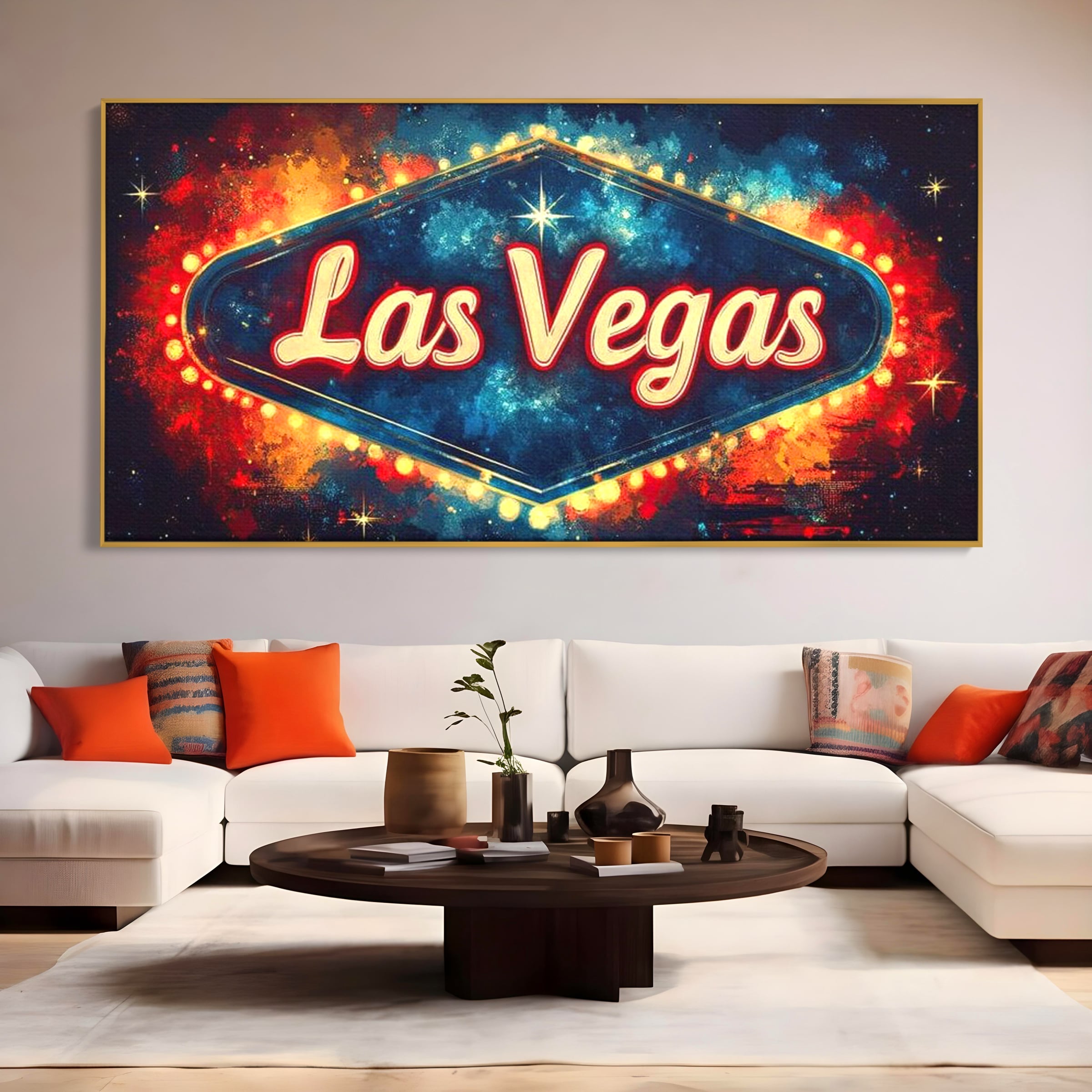 Tablou Canvas Premium LuxCanva® F1014, Viva Las Vegas , Exuberanta, Lux, Cazino, Spectacol, Adrenalina, Living, Birou, Culori vibrante