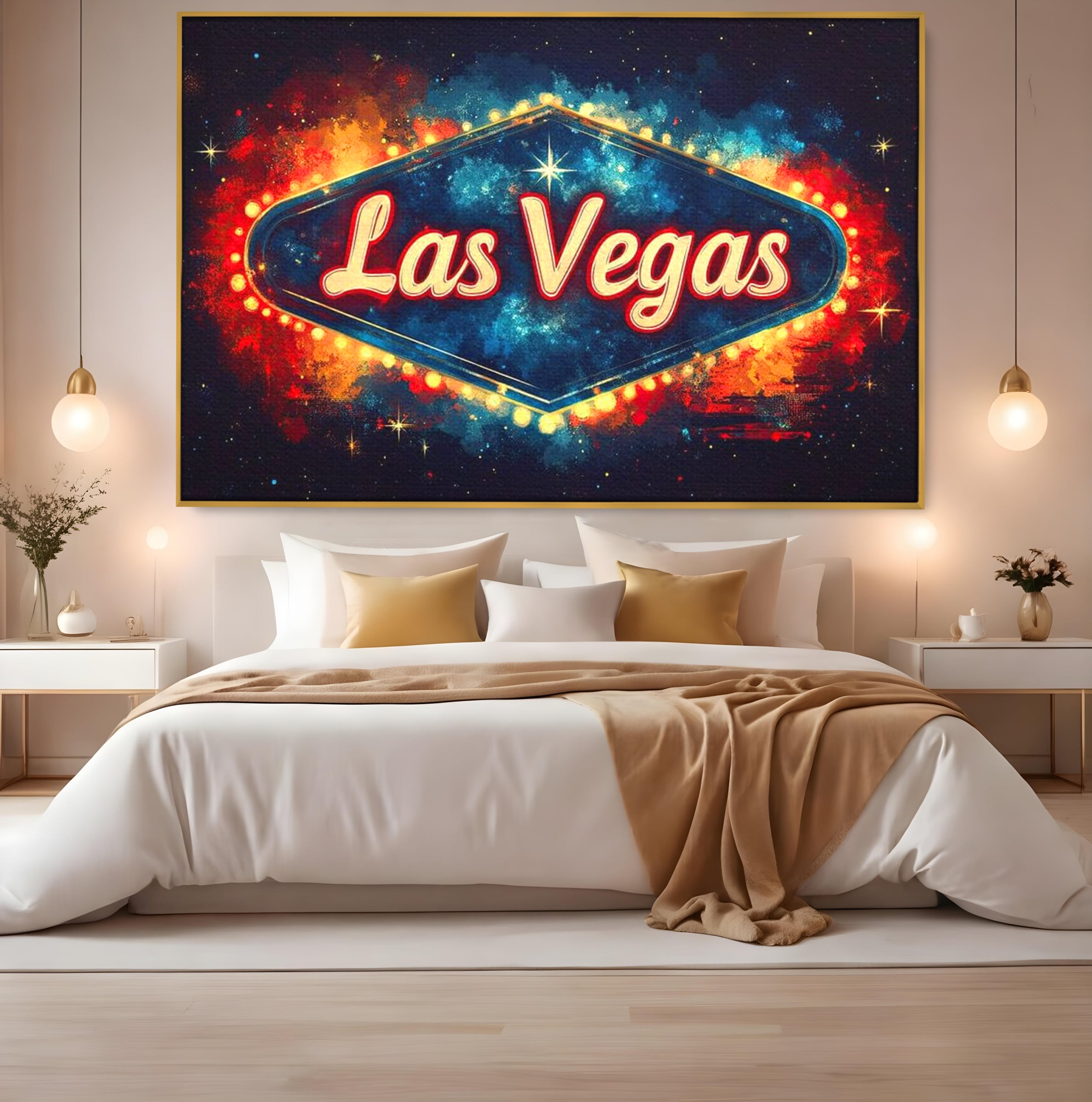 Tablou Canvas Premium LuxCanva® F1014, Viva Las Vegas , Exuberanta, Lux, Cazino, Spectacol, Adrenalina, Living, Birou, Culori vibrante
