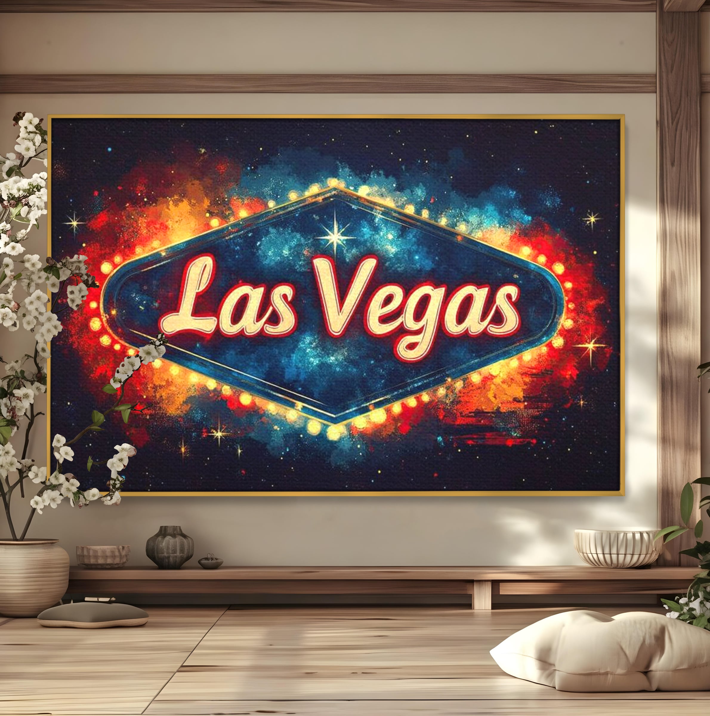 Tablou Canvas Premium LuxCanva® F1014, Viva Las Vegas , Exuberanta, Lux, Cazino, Spectacol, Adrenalina, Living, Birou, Culori vibrante
