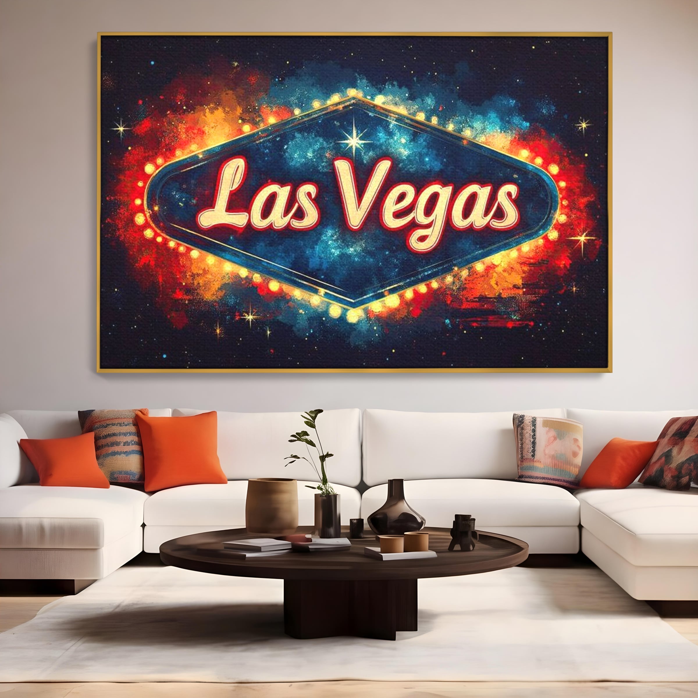 Tablou Canvas Premium LuxCanva® F1014, Viva Las Vegas , Exuberanta, Lux, Cazino, Spectacol, Adrenalina, Living, Birou, Culori vibrante