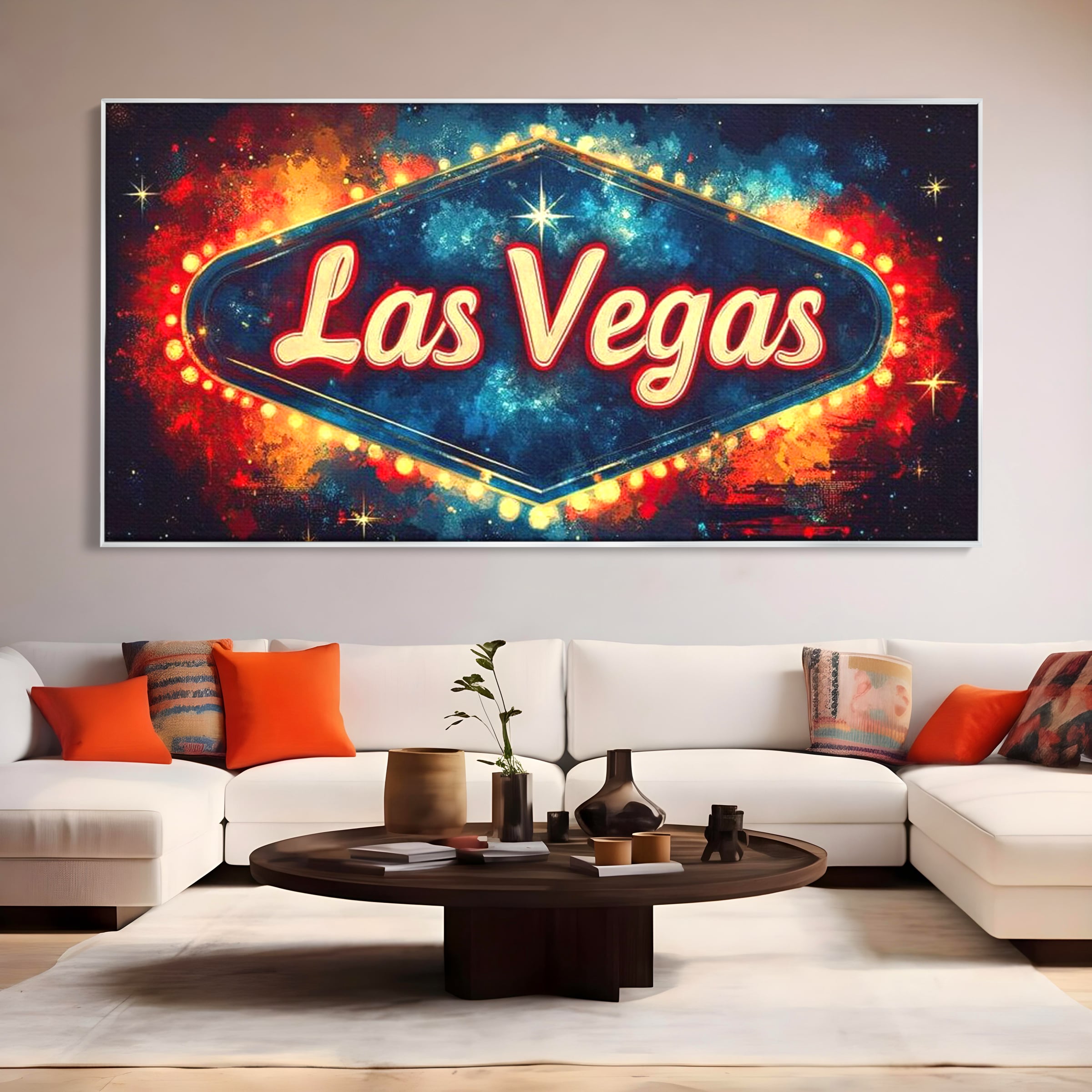 Tablou Canvas Premium LuxCanva® F1014, Viva Las Vegas , Exuberanta, Lux, Cazino, Spectacol, Adrenalina, Living, Birou, Culori vibrante