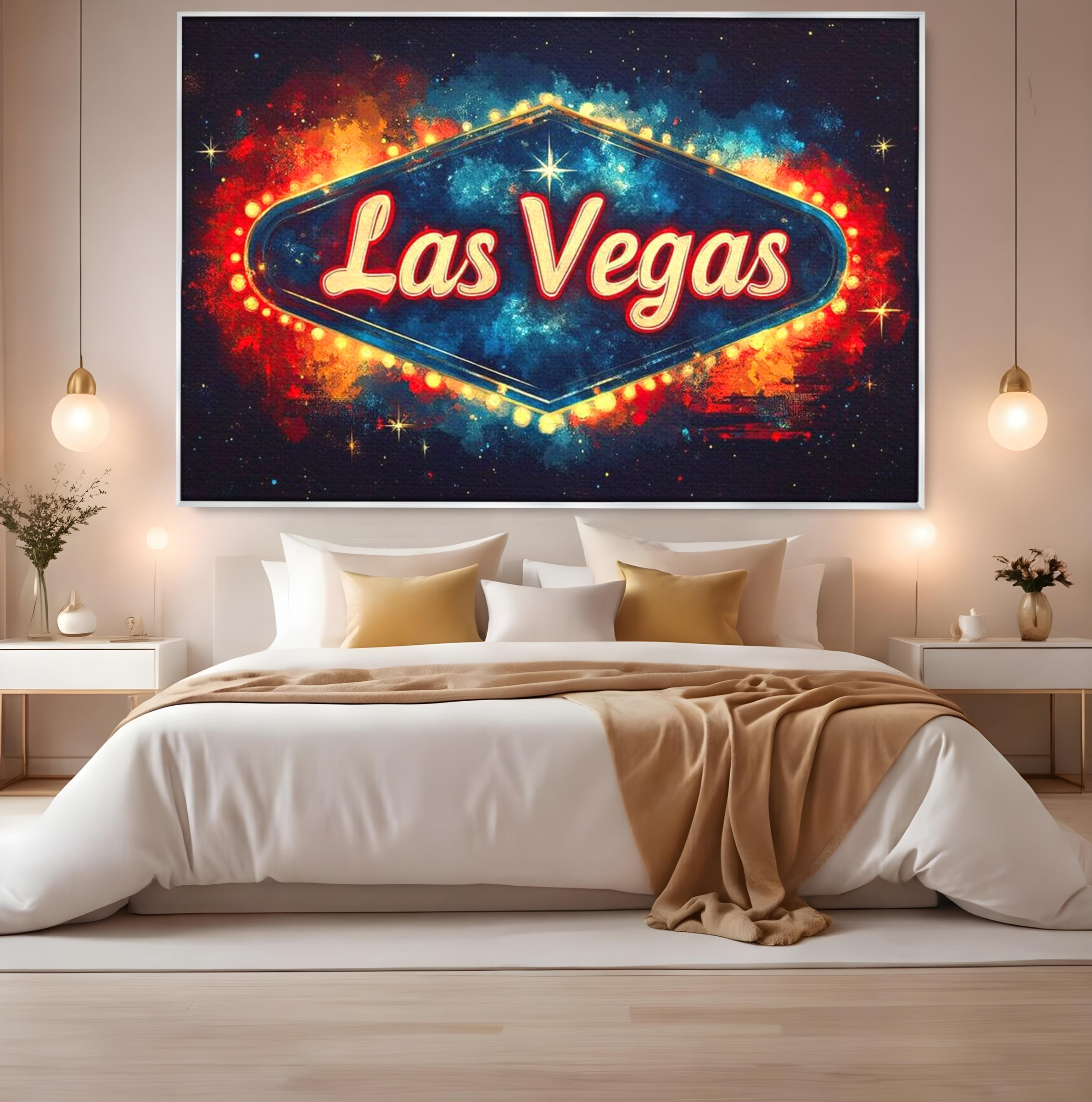 Tablou Canvas Premium LuxCanva® F1014, Viva Las Vegas , Exuberanta, Lux, Cazino, Spectacol, Adrenalina, Living, Birou, Culori vibrante