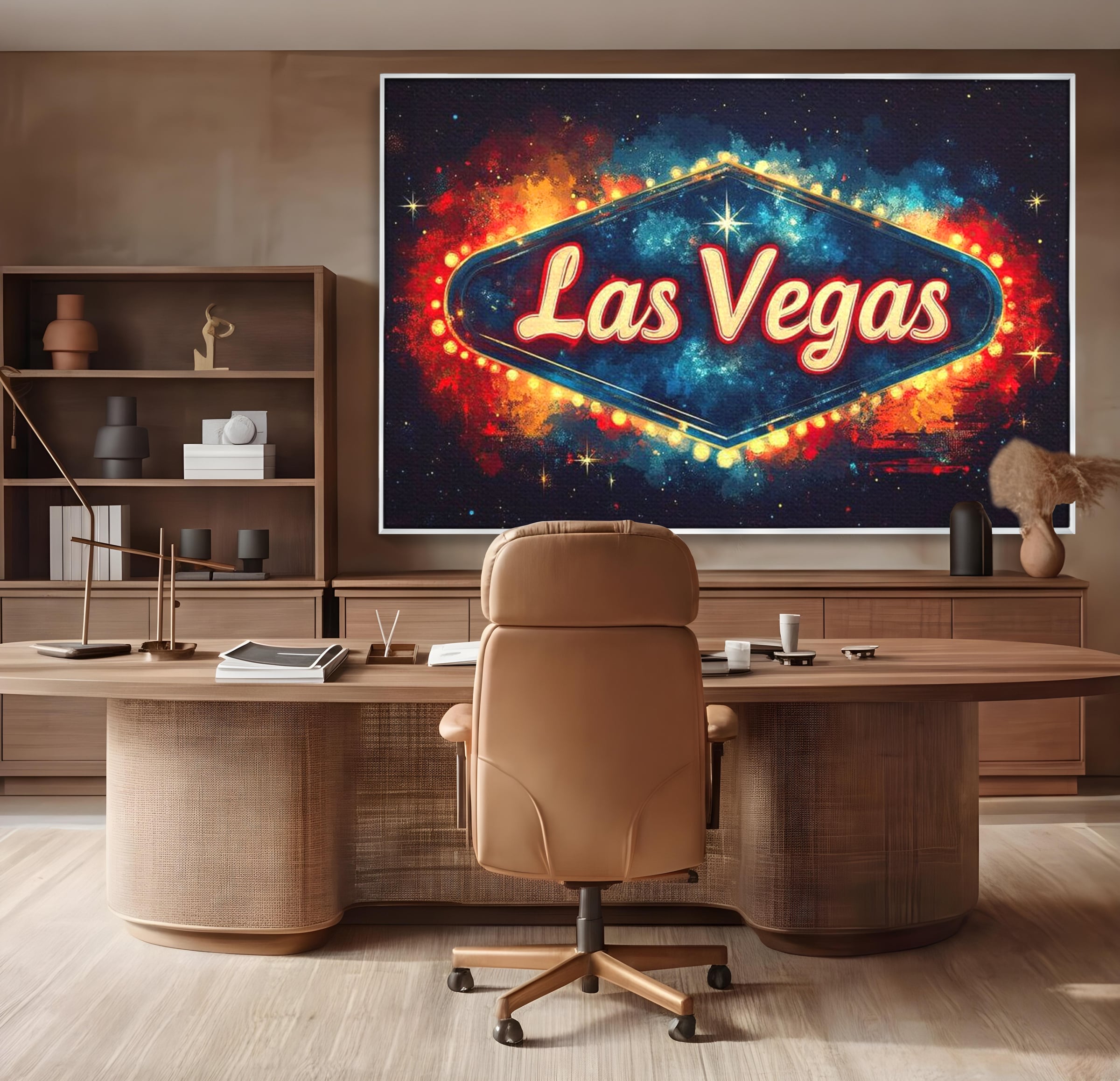 Tablou Canvas Premium LuxCanva® F1014, Viva Las Vegas , Exuberanta, Lux, Cazino, Spectacol, Adrenalina, Living, Birou, Culori vibrante