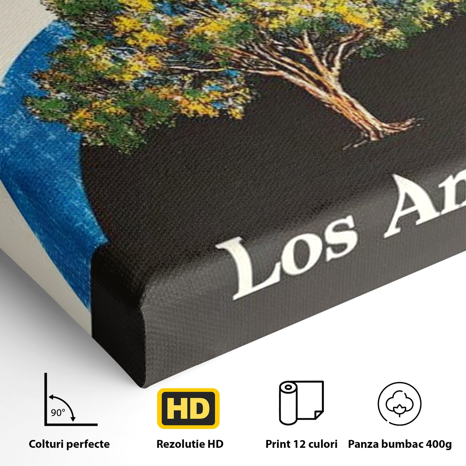 Tablou Canvas Premium LuxCanva® F1015, Los Angeles Spirit , Minimalist, California, Vis, Orasul Ingerilor, Pacific, Living, Birou, Culori vibrante