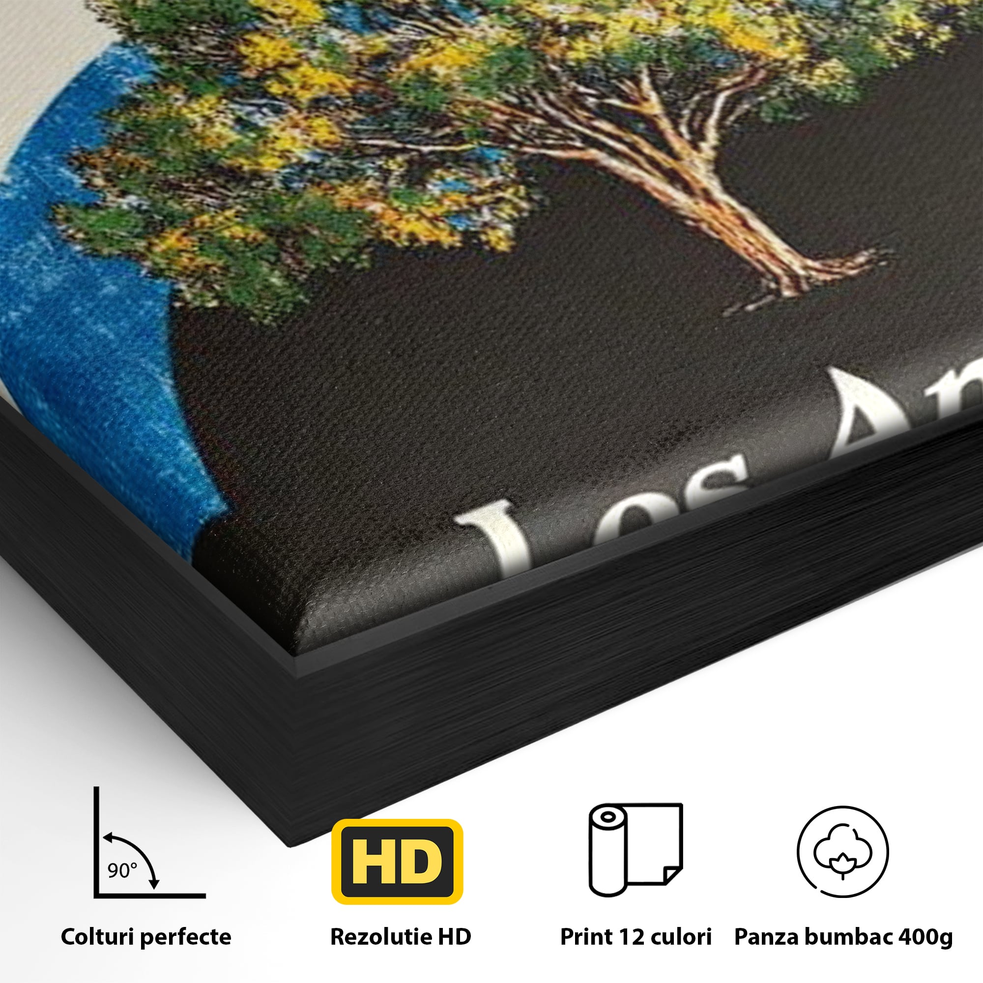 Tablou Canvas Premium LuxCanva® F1015, Los Angeles Spirit , Minimalist, California, Vis, Orasul Ingerilor, Pacific, Living, Birou, Culori vibrante