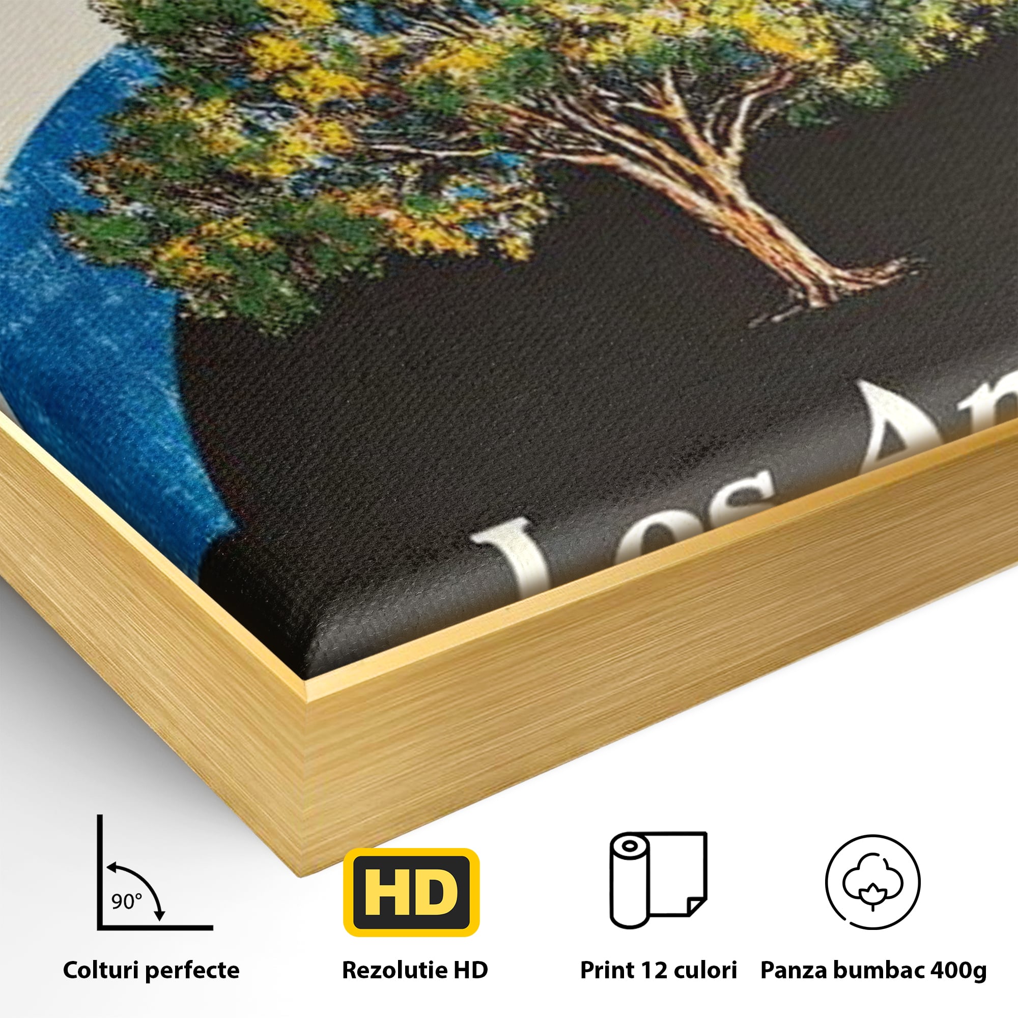 Tablou Canvas Premium LuxCanva® F1015, Los Angeles Spirit , Minimalist, California, Vis, Orasul Ingerilor, Pacific, Living, Birou, Culori vibrante
