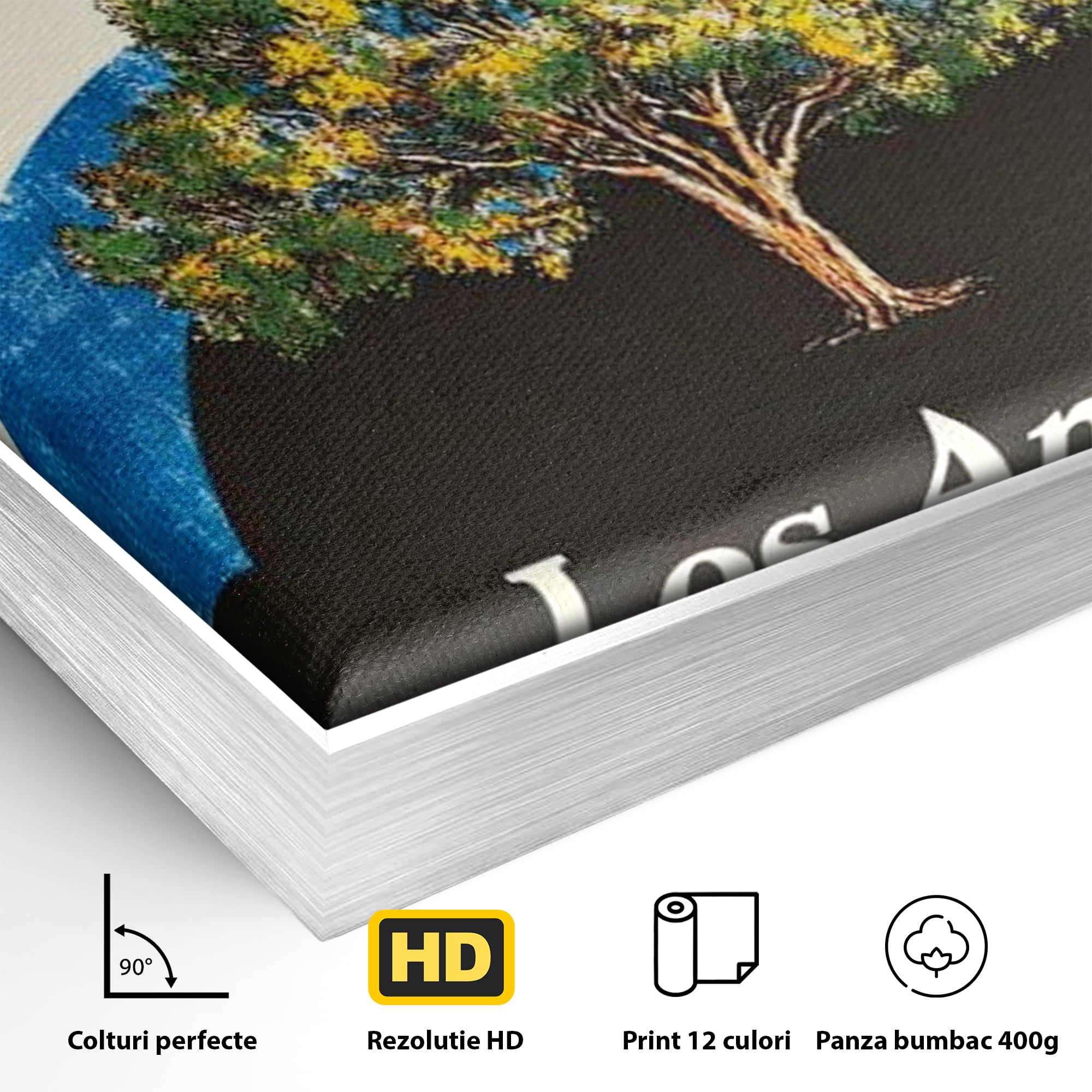 Tablou Canvas Premium LuxCanva® F1015, Los Angeles Spirit , Minimalist, California, Vis, Orasul Ingerilor, Pacific, Living, Birou, Culori vibrante
