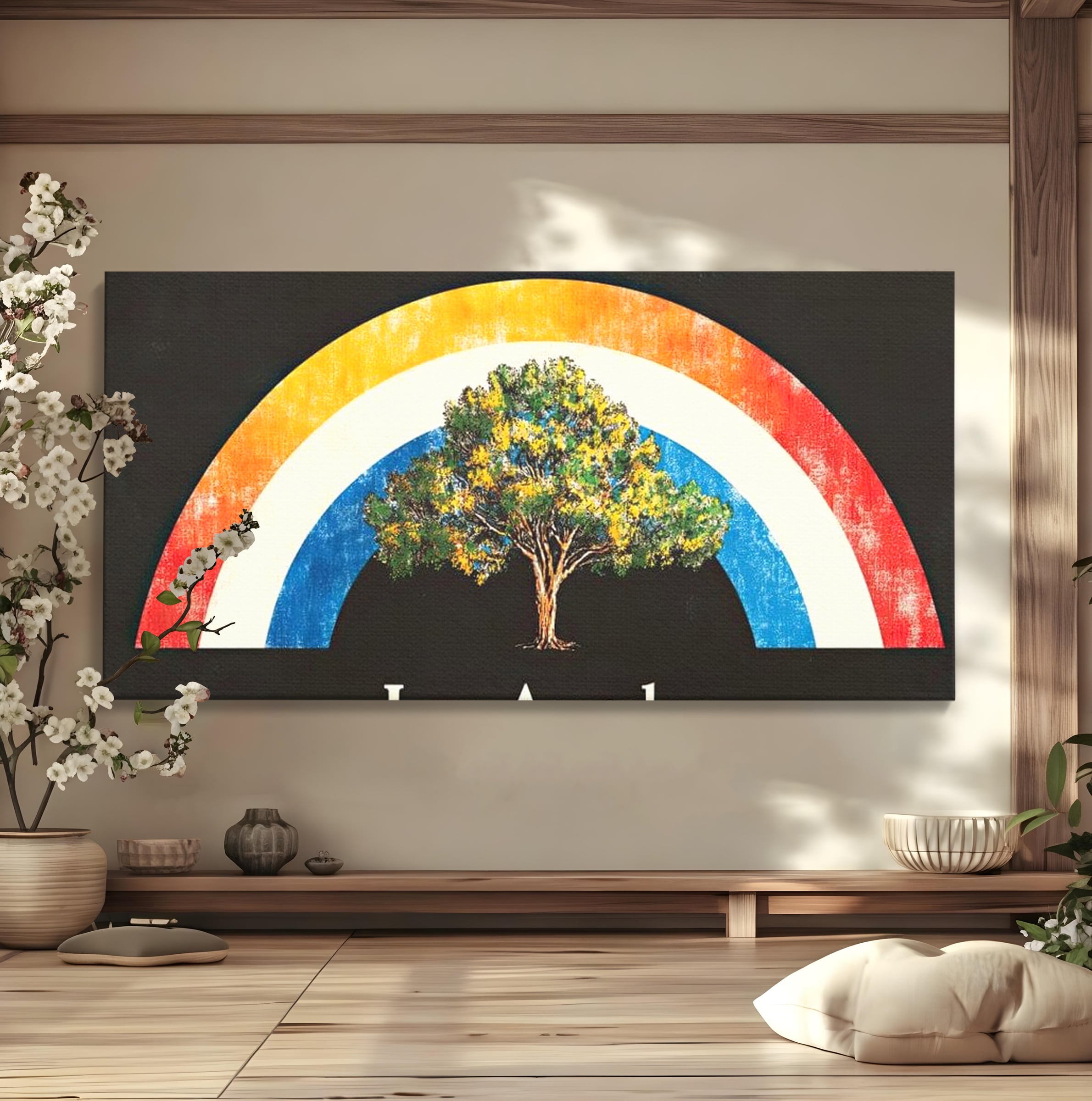 Tablou Canvas Premium LuxCanva® F1015, Los Angeles Spirit , Minimalist, California, Vis, Orasul Ingerilor, Pacific, Living, Birou, Culori vibrante