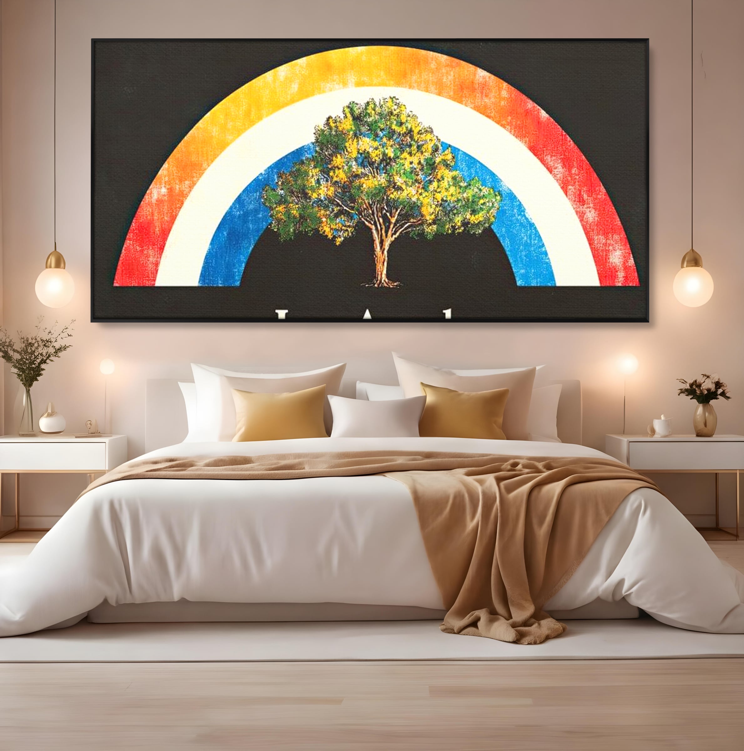 Tablou Canvas Premium LuxCanva® F1015, Los Angeles Spirit , Minimalist, California, Vis, Orasul Ingerilor, Pacific, Living, Birou, Culori vibrante