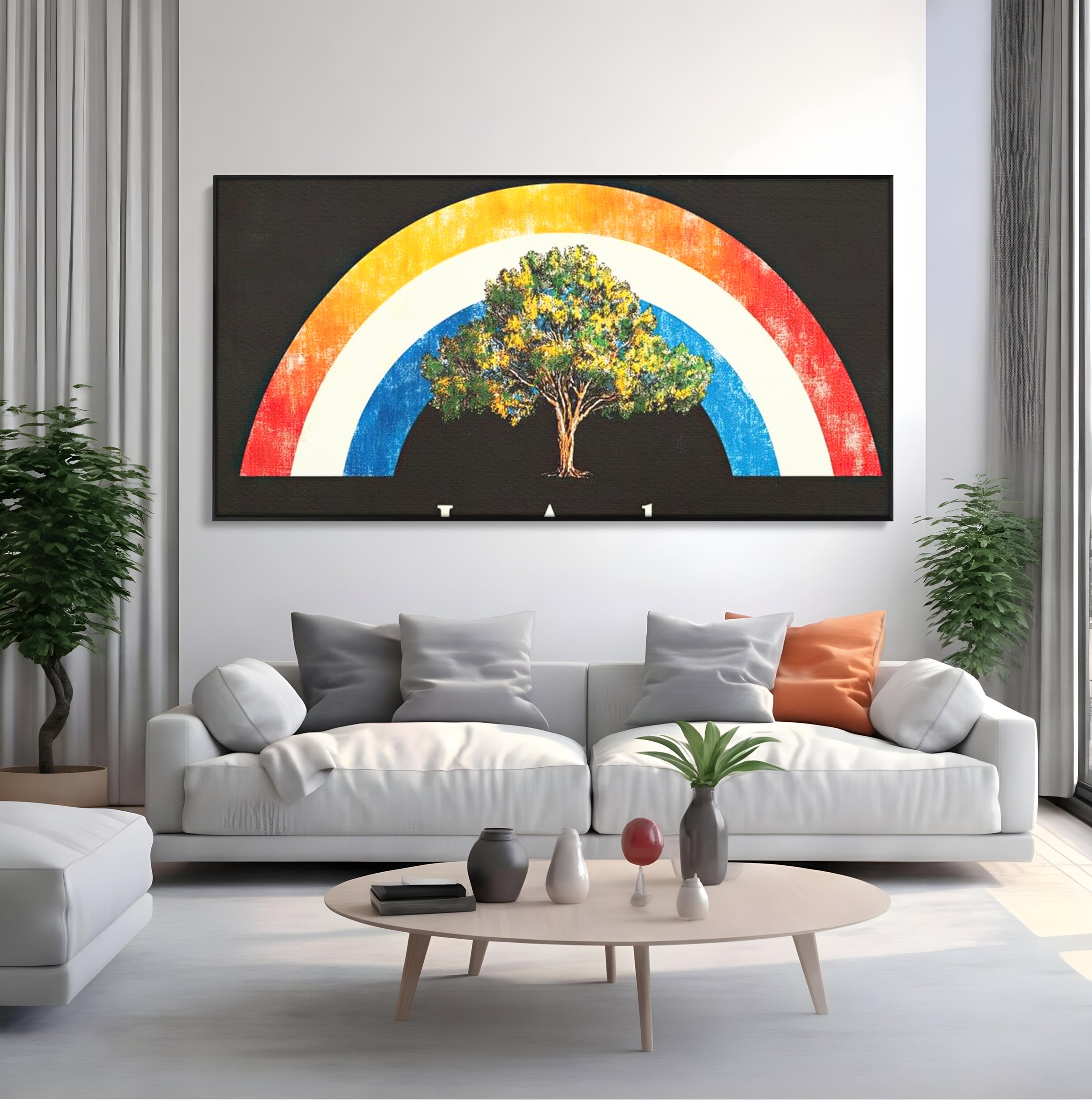 Tablou Canvas Premium LuxCanva® F1015, Los Angeles Spirit , Minimalist, California, Vis, Orasul Ingerilor, Pacific, Living, Birou, Culori vibrante