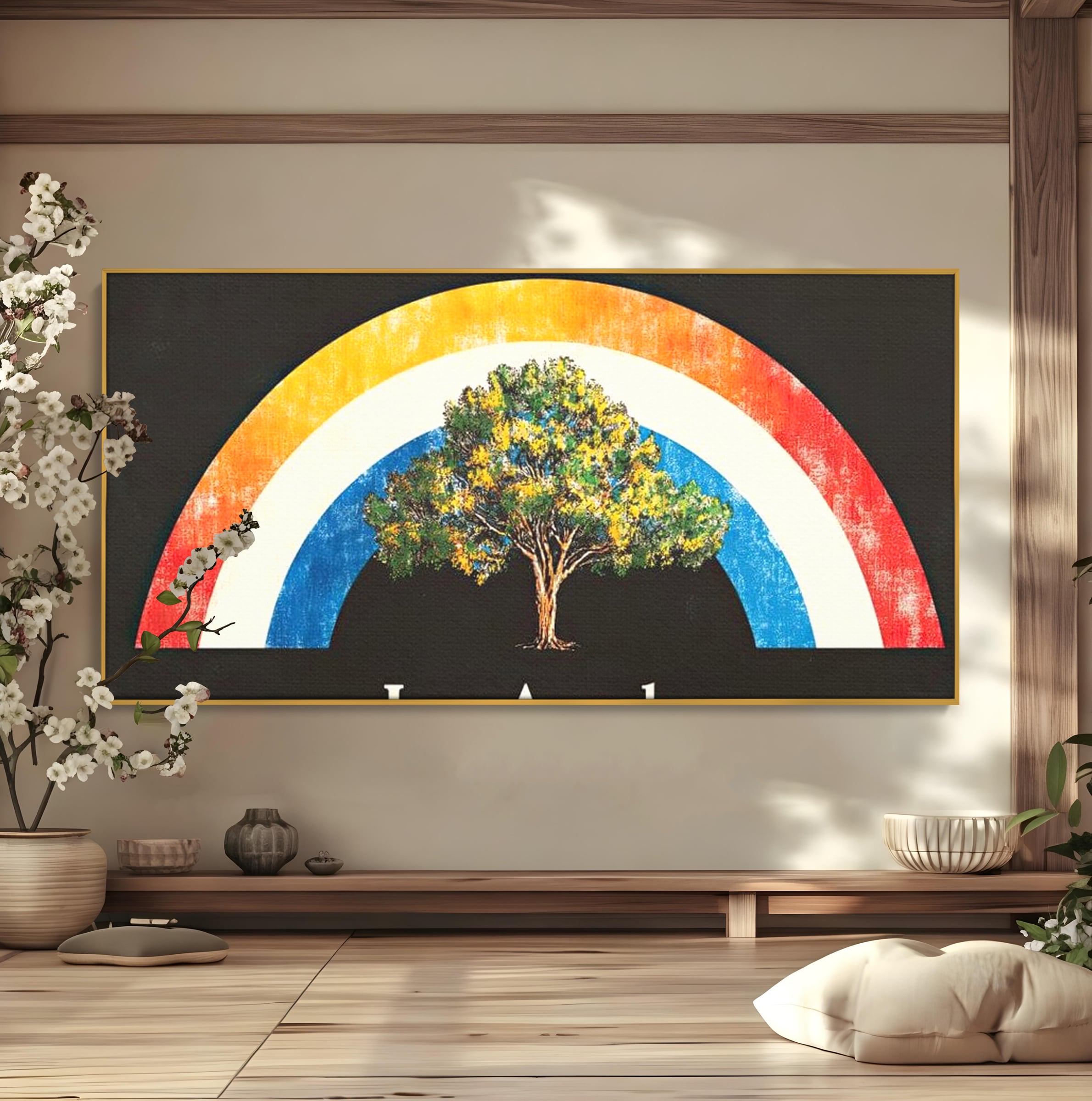 Tablou Canvas Premium LuxCanva® F1015, Los Angeles Spirit , Minimalist, California, Vis, Orasul Ingerilor, Pacific, Living, Birou, Culori vibrante