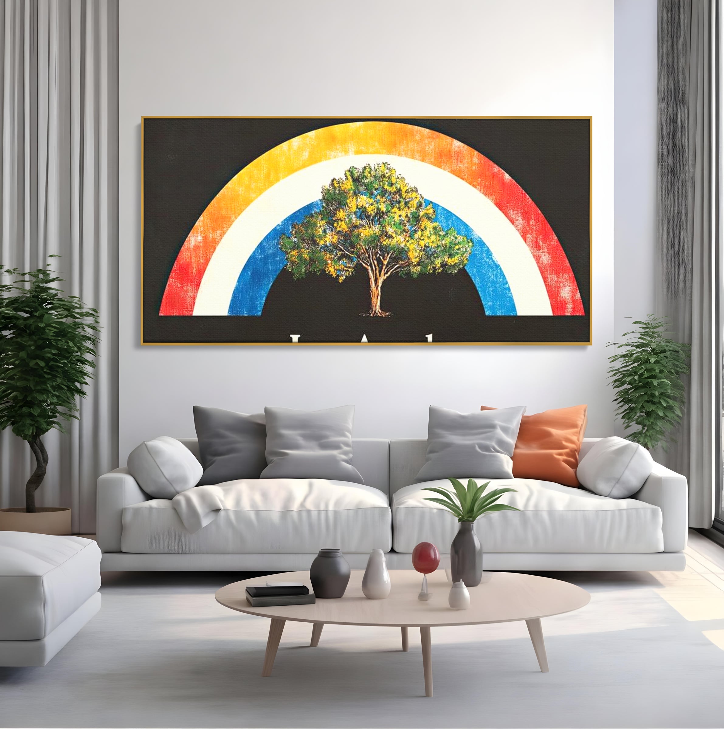 Tablou Canvas Premium LuxCanva® F1015, Los Angeles Spirit , Minimalist, California, Vis, Orasul Ingerilor, Pacific, Living, Birou, Culori vibrante