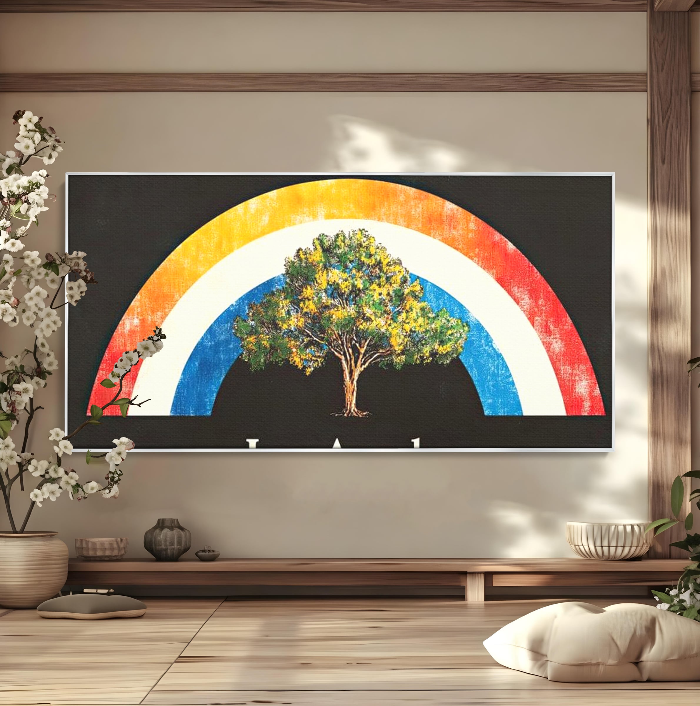 Tablou Canvas Premium LuxCanva® F1015, Los Angeles Spirit , Minimalist, California, Vis, Orasul Ingerilor, Pacific, Living, Birou, Culori vibrante