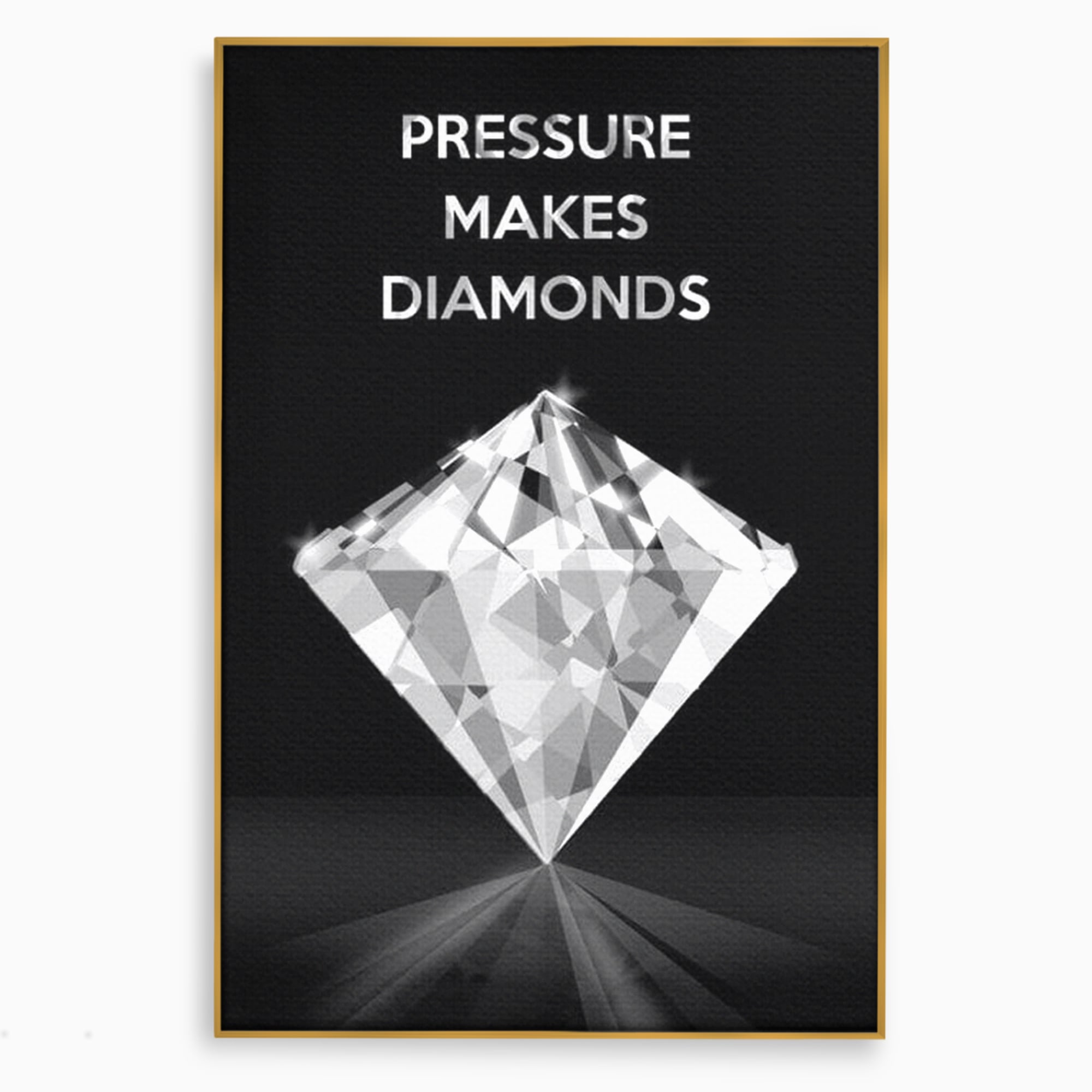 Leinwandbild Premium LuxCanva® F1019, Be a Diamond in the Face of Challenges , Schmuck, Stein, Diamant, Glanz, Eleganz, Wohnen, Büro, Lebendige Farben