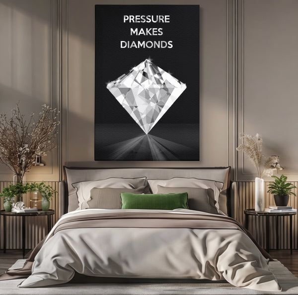 Leinwandbild Premium LuxCanva® F1019, Be a Diamond in the Face of Challenges , Schmuck, Stein, Diamant, Glanz, Eleganz, Wohnen, Büro, Lebendige Farben