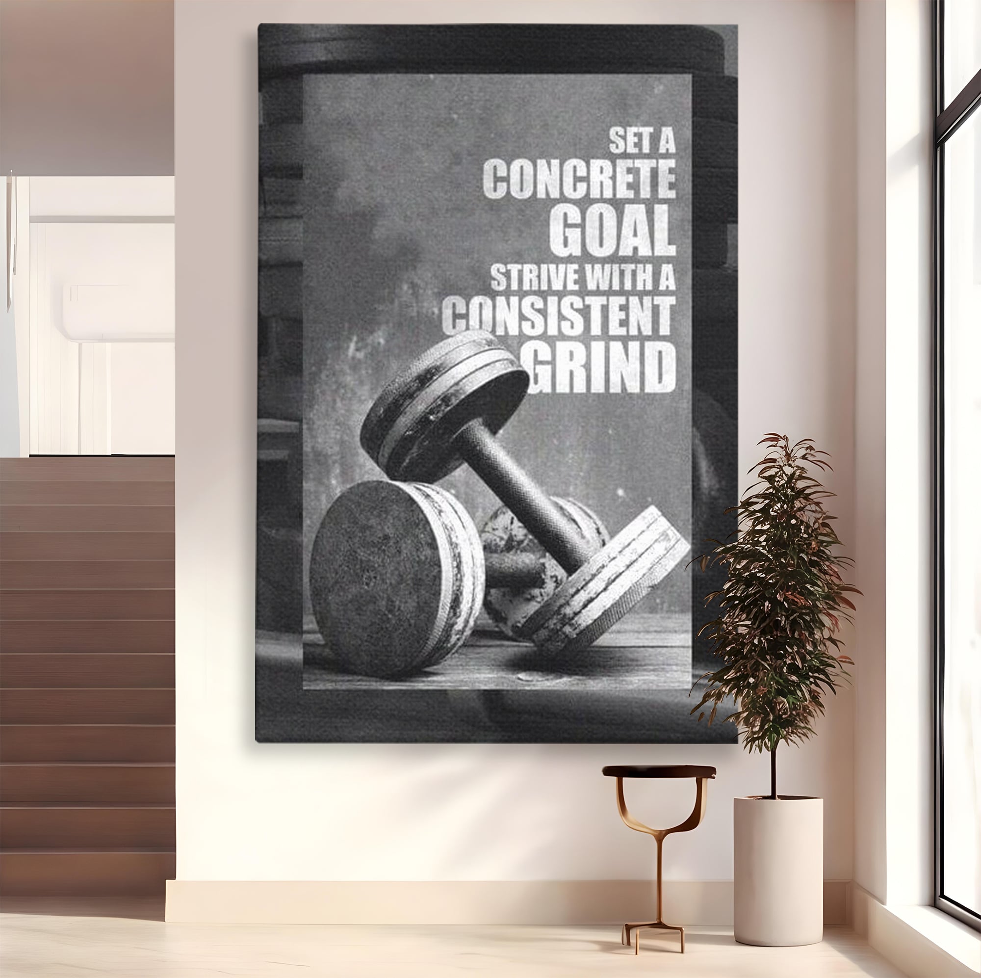 Tablou Canvas Premium  LuxCanva® F1020, Putere Si Perseverenta , Rezistenta, Sport, Disciplina, Determinare, Antrenament, Living, Birou, Sala Sport