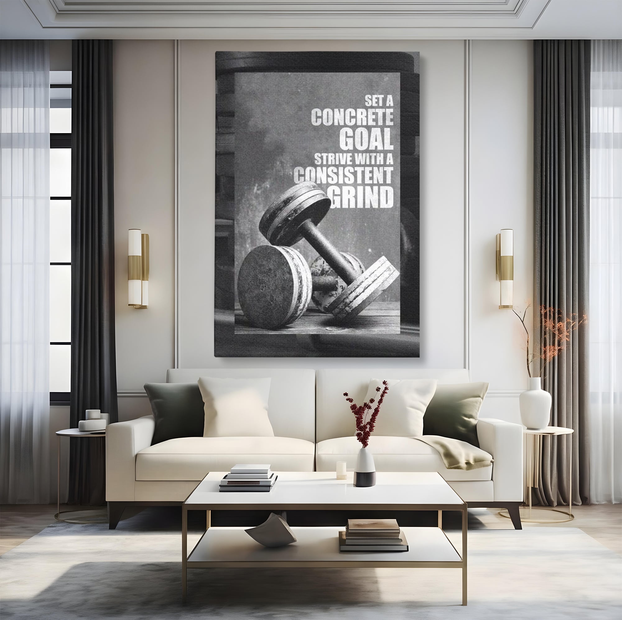 Tablou Canvas Premium  LuxCanva® F1020, Putere Si Perseverenta , Rezistenta, Sport, Disciplina, Determinare, Antrenament, Living, Birou, Sala Sport