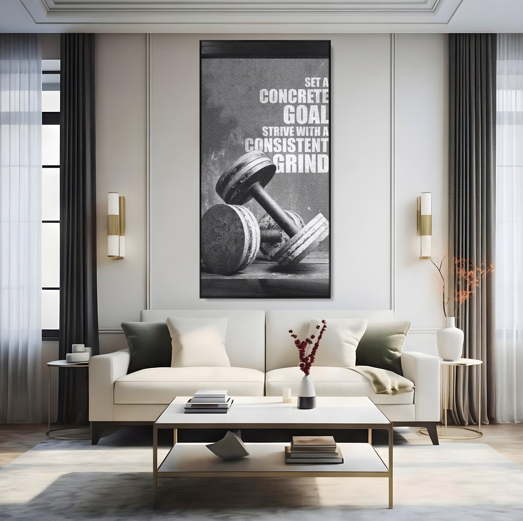 Tablou Canvas Premium  LuxCanva® F1020, Putere Si Perseverenta , Rezistenta, Sport, Disciplina, Determinare, Antrenament, Living, Birou, Sala Sport