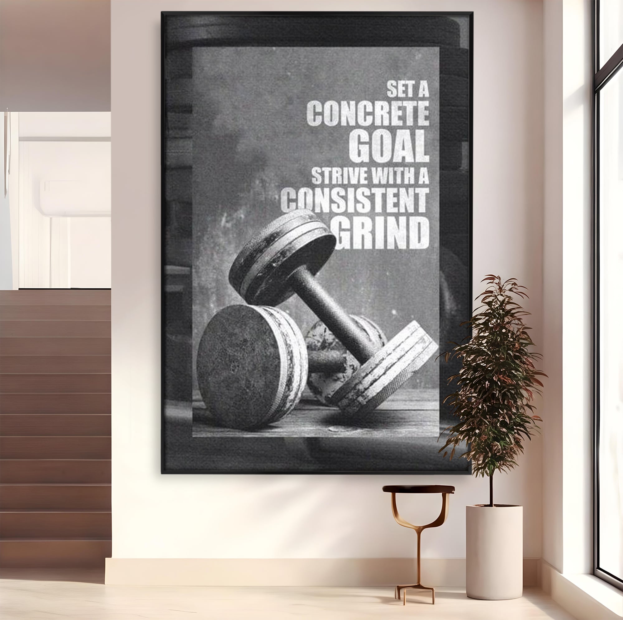 Tablou Canvas Premium  LuxCanva® F1020, Putere Si Perseverenta , Rezistenta, Sport, Disciplina, Determinare, Antrenament, Living, Birou, Sala Sport