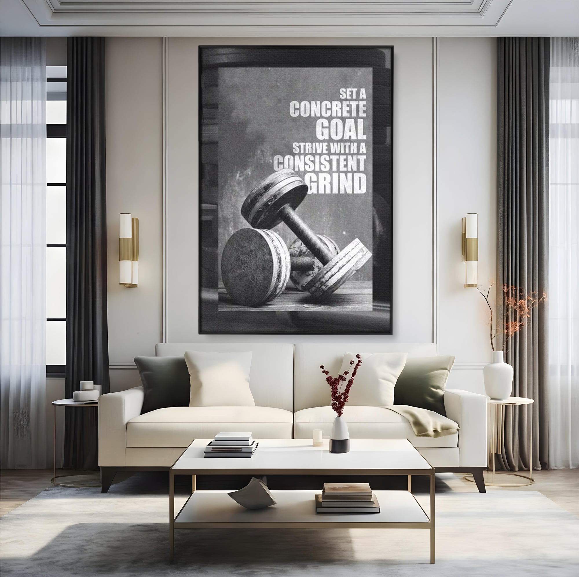 Tablou Canvas Premium  LuxCanva® F1020, Putere Si Perseverenta , Rezistenta, Sport, Disciplina, Determinare, Antrenament, Living, Birou, Sala Sport