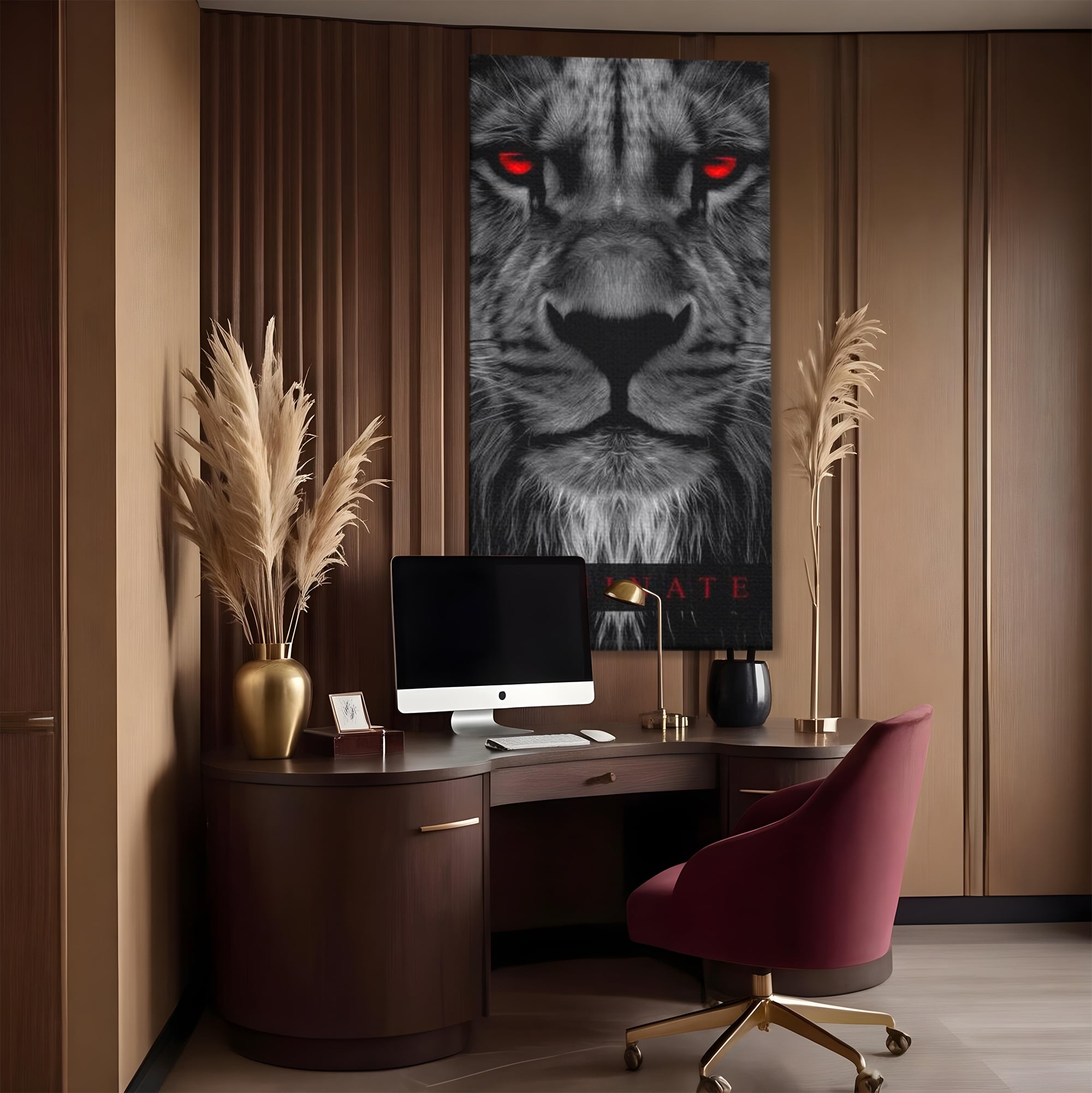 Tablou Canvas Premium LuxCanva® F1021, Fii Rege , Leu, Lider, Puternic, Jungla, Forta, Savana, Coroana, Impunator, Living Room, Birou, Culori vibrante