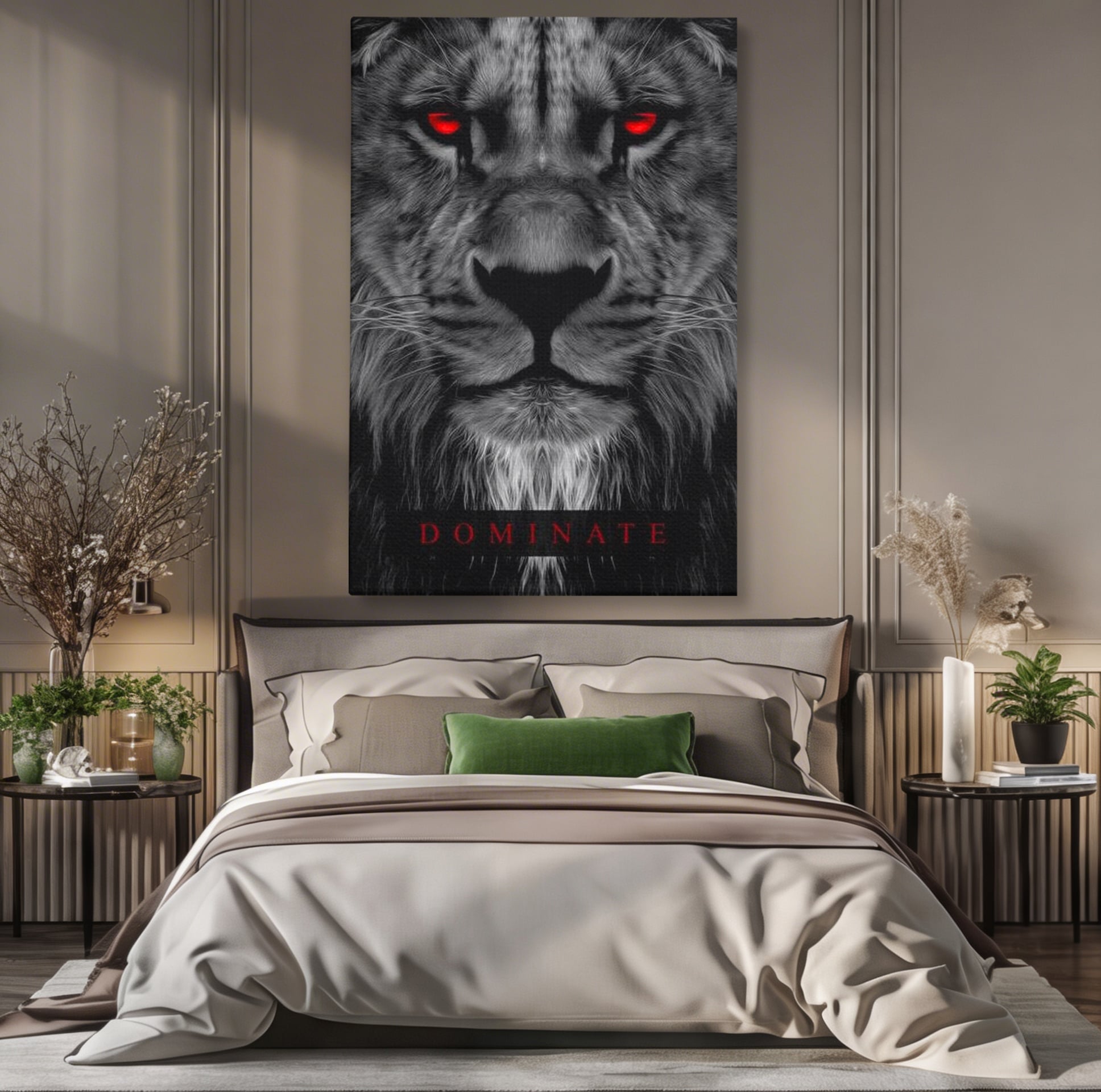 Tablou Canvas Premium LuxCanva® F1021, Fii Rege , Leu, Lider, Puternic, Jungla, Forta, Savana, Coroana, Impunator, Living Room, Birou, Culori vibrante