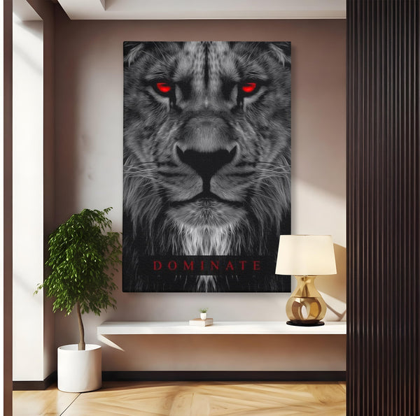 Tablou Canvas Premium LuxCanva® F1021, Fii Rege , Leu, Lider, Puternic, Jungla, Forta, Savana, Coroana, Impunator, Living Room, Birou, Culori vibrante