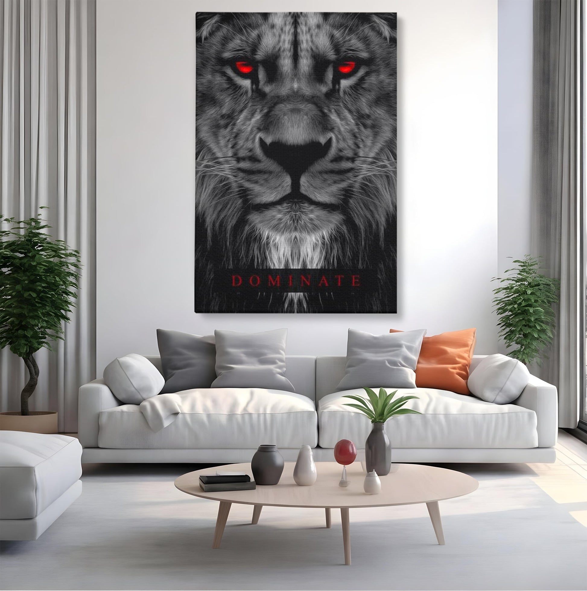 Tablou Canvas Premium LuxCanva® F1021, Fii Rege , Leu, Lider, Puternic, Jungla, Forta, Savana, Coroana, Impunator, Living Room, Birou, Culori vibrante