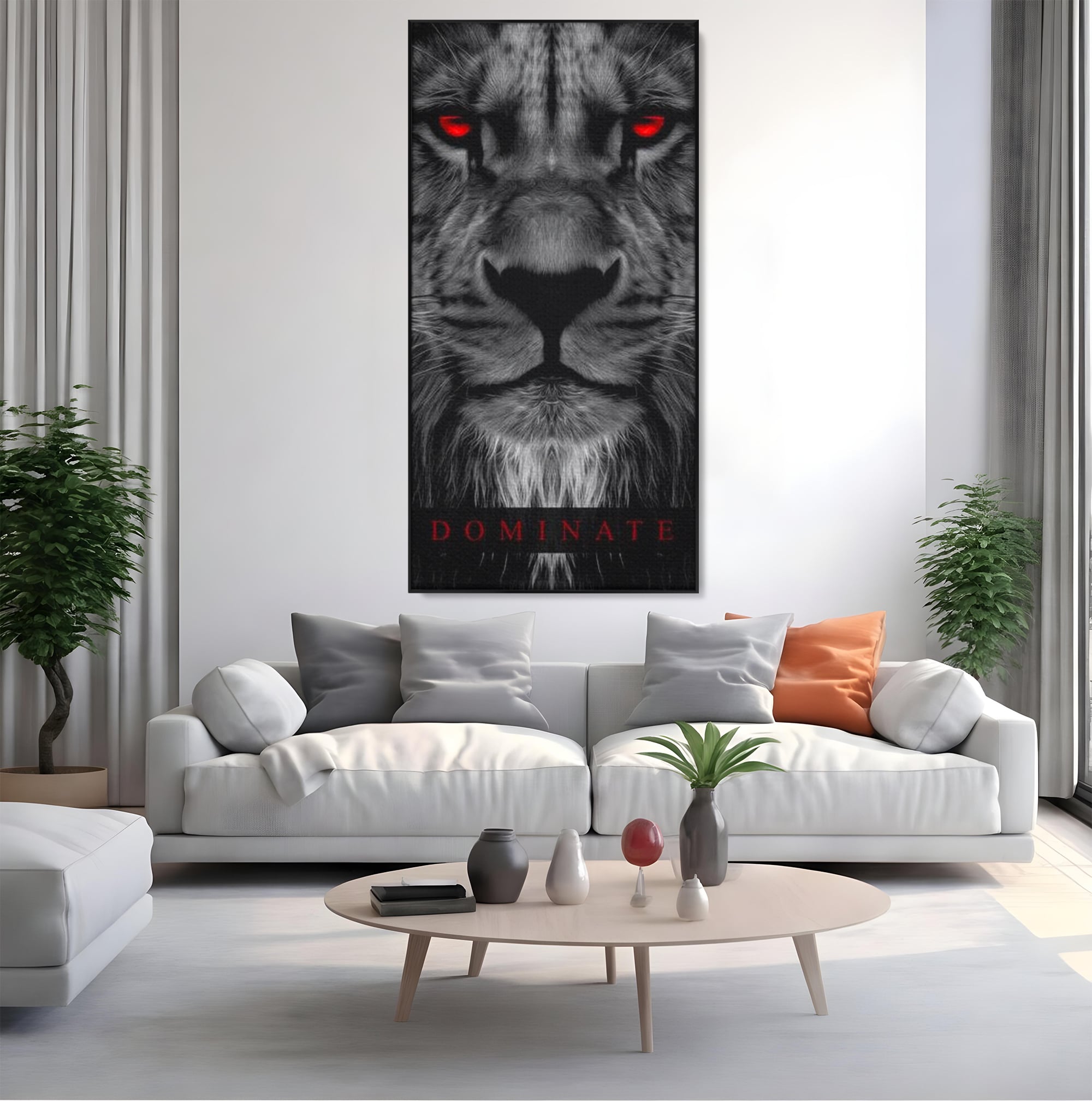 Tablou Canvas Premium LuxCanva® F1021, Fii Rege , Leu, Lider, Puternic, Jungla, Forta, Savana, Coroana, Impunator, Living Room, Birou, Culori vibrante