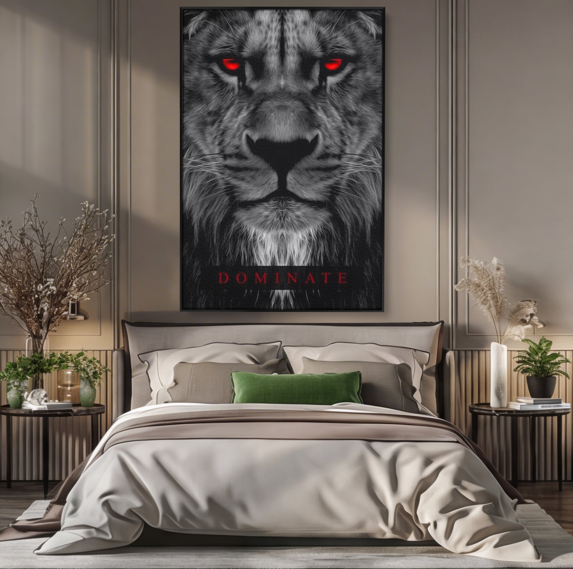 Tablou Canvas Premium LuxCanva® F1021, Fii Rege , Leu, Lider, Puternic, Jungla, Forta, Savana, Coroana, Impunator, Living Room, Birou, Culori vibrante