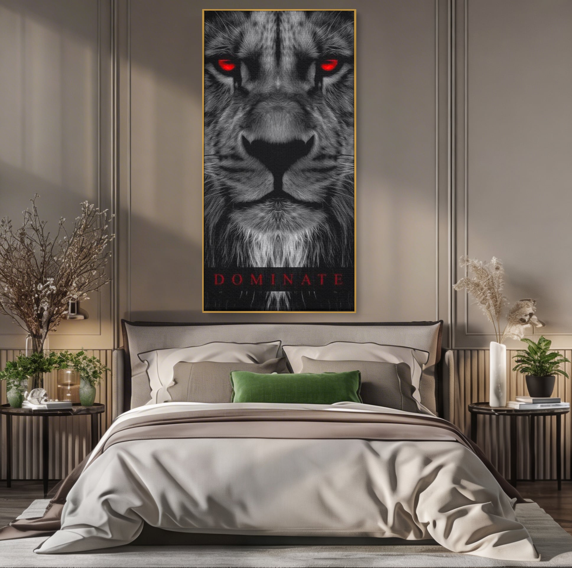 Tablou Canvas Premium LuxCanva® F1021, Fii Rege , Leu, Lider, Puternic, Jungla, Forta, Savana, Coroana, Impunator, Living Room, Birou, Culori vibrante