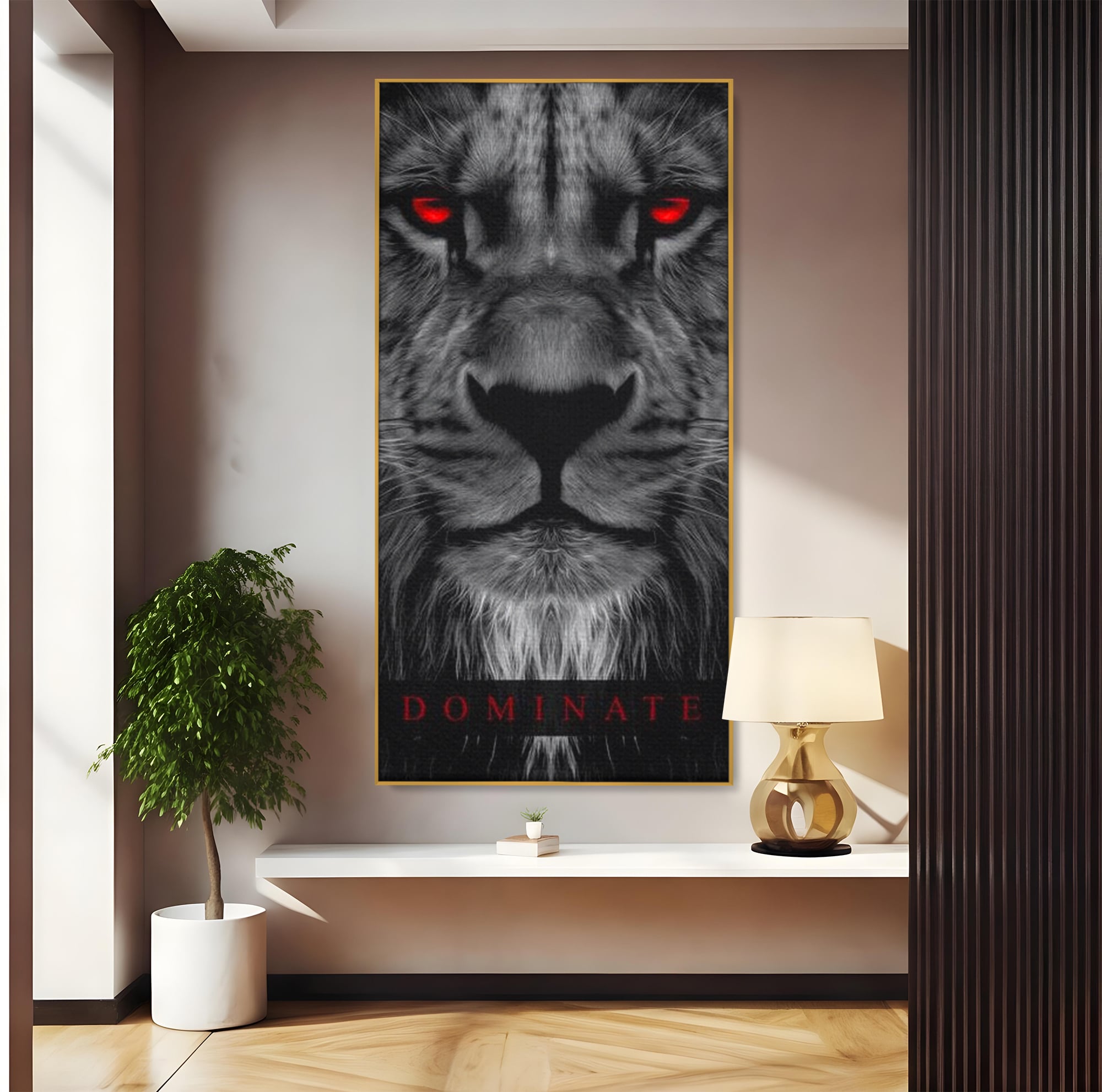 Tablou Canvas Premium LuxCanva® F1021, Fii Rege , Leu, Lider, Puternic, Jungla, Forta, Savana, Coroana, Impunator, Living Room, Birou, Culori vibrante