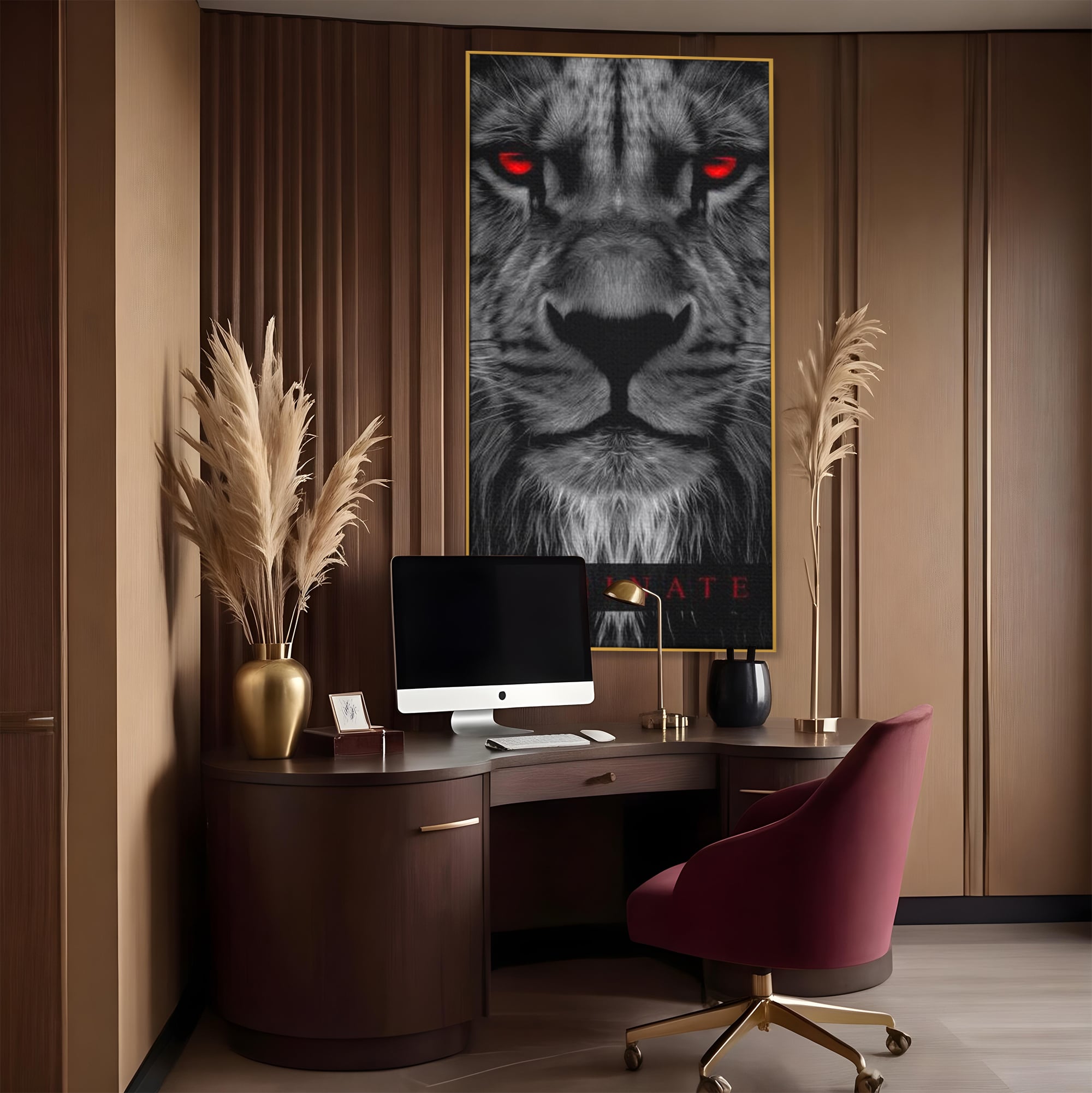 Tablou Canvas Premium LuxCanva® F1021, Fii Rege , Leu, Lider, Puternic, Jungla, Forta, Savana, Coroana, Impunator, Living Room, Birou, Culori vibrante