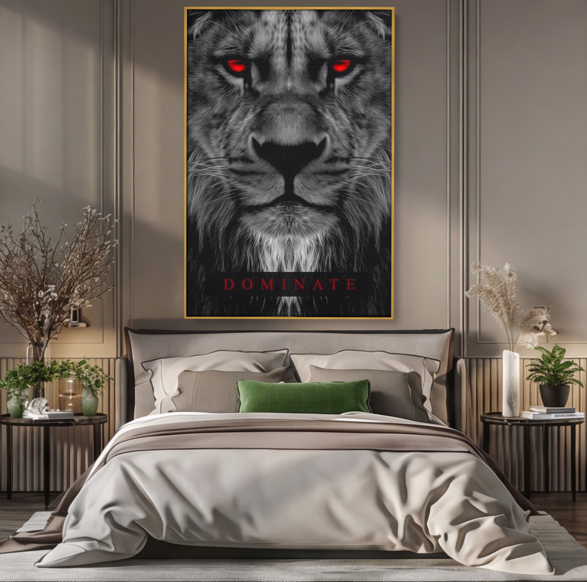 Tablou Canvas Premium LuxCanva® F1021, Fii Rege , Leu, Lider, Puternic, Jungla, Forta, Savana, Coroana, Impunator, Living Room, Birou, Culori vibrante